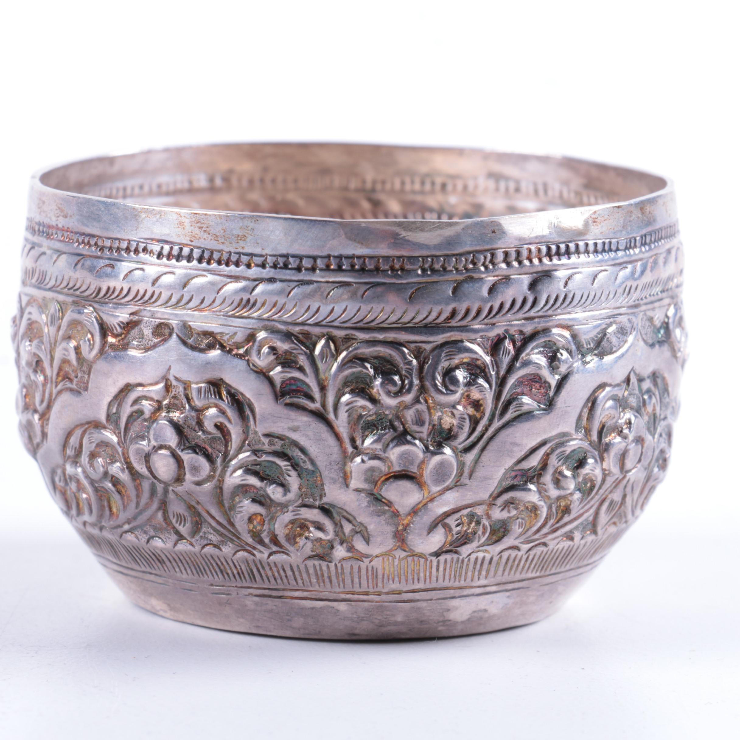 Unique Southeast Asian Repoussé Silver Bowls