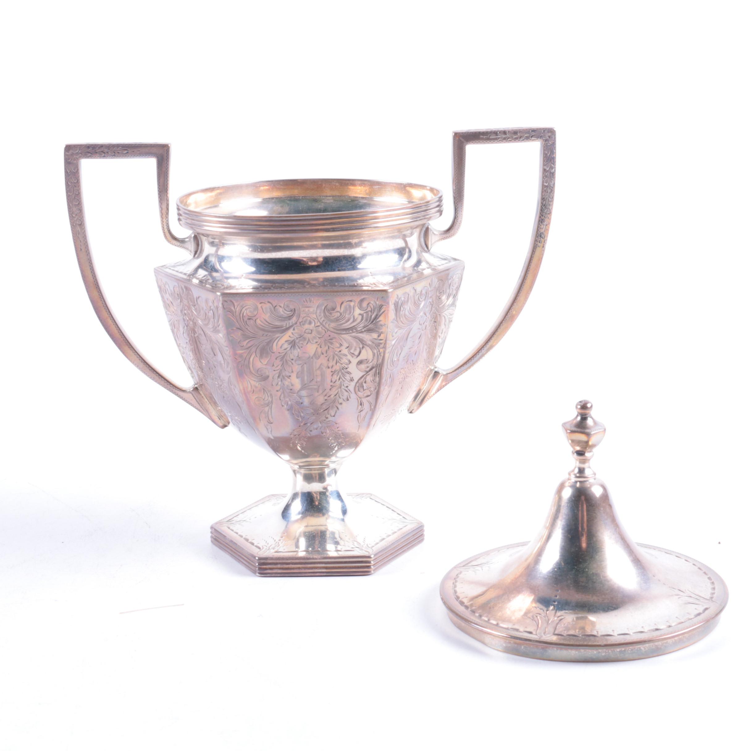 The Stieff Co. "Puritan-Engraved" Sterling Silver Creamer and Sugar Bowl Set