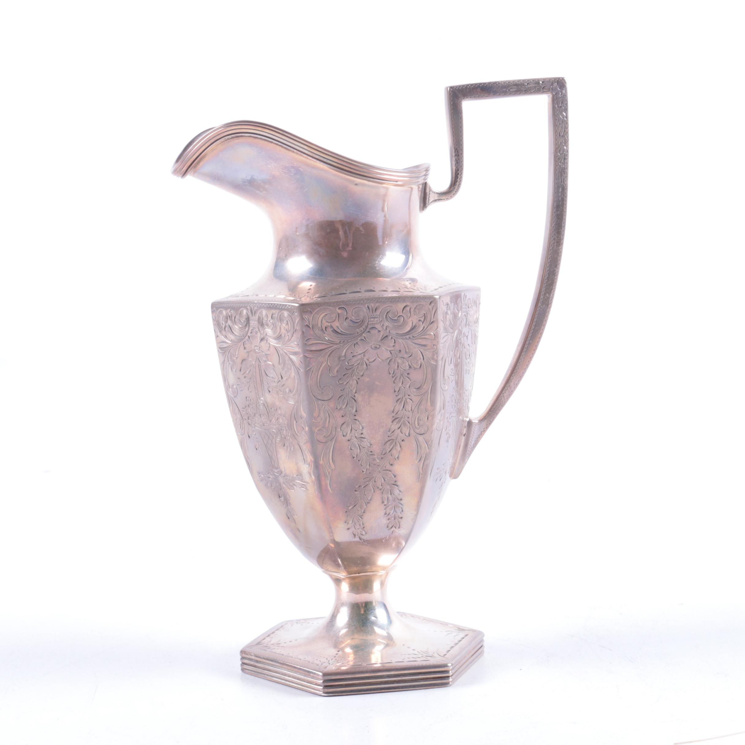 The Stieff Co. "Puritan-Engraved" Sterling Silver Creamer and Sugar Bowl Set