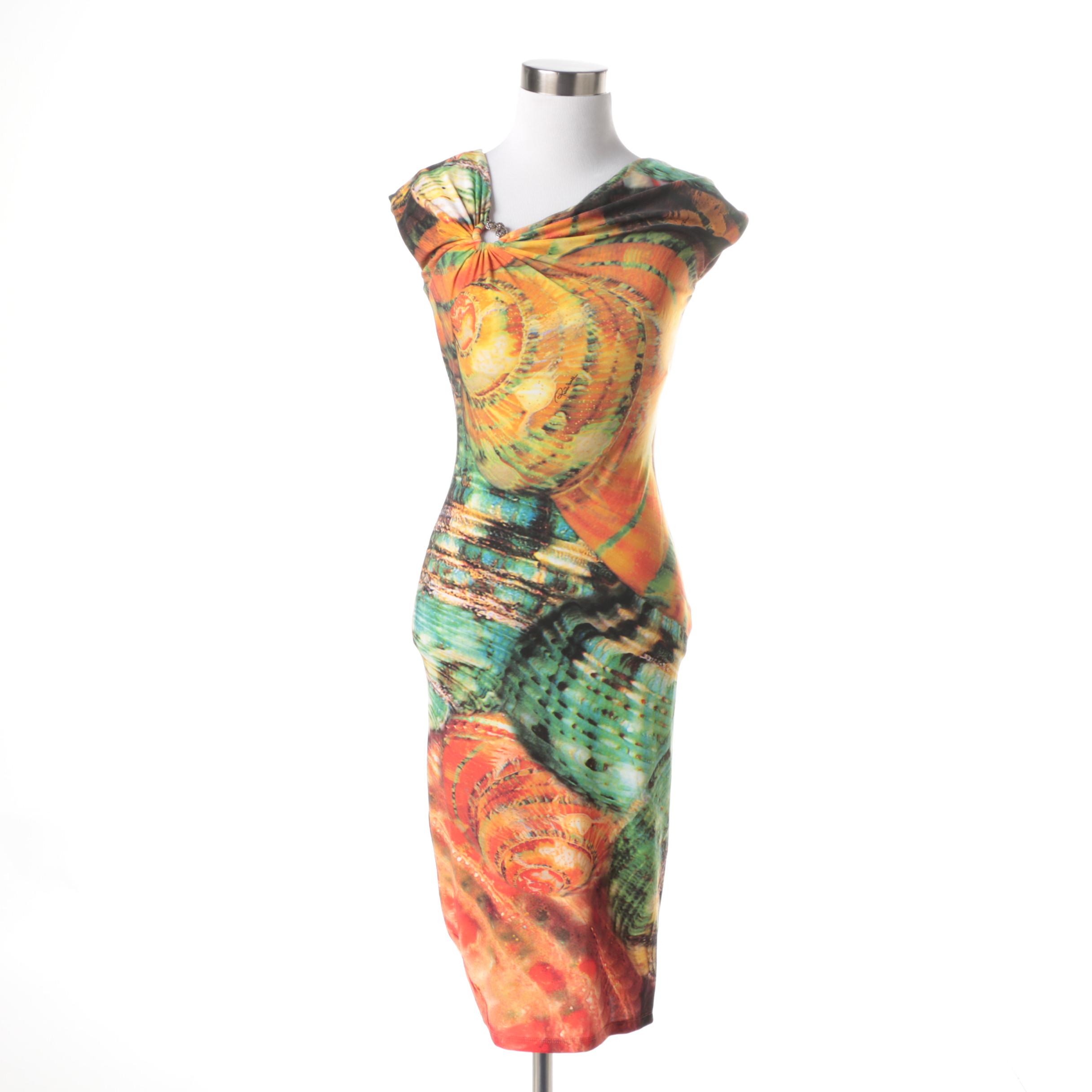 Roberto Cavalli Painterly Bodycon Dress