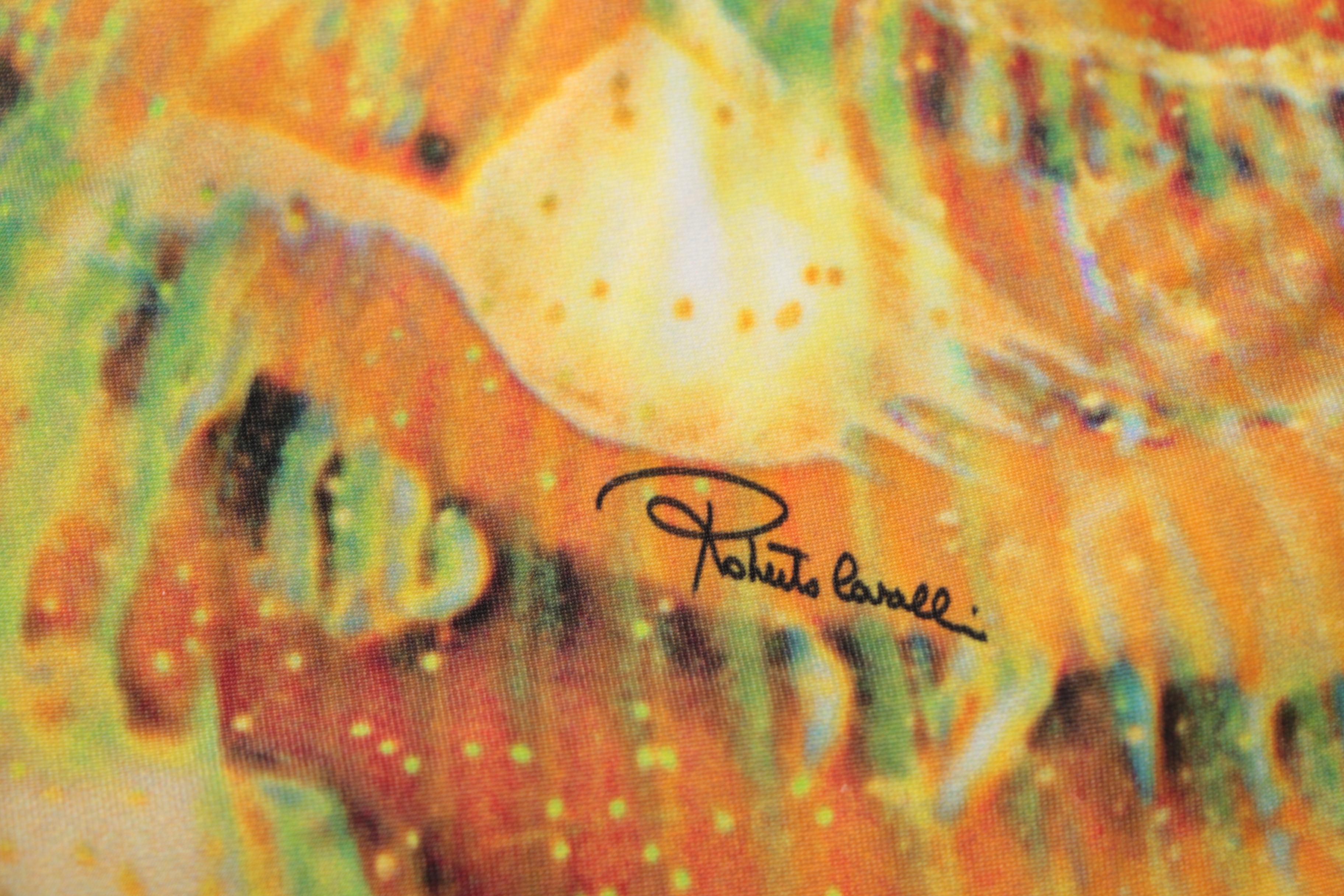 Roberto Cavalli Painterly Bodycon Dress