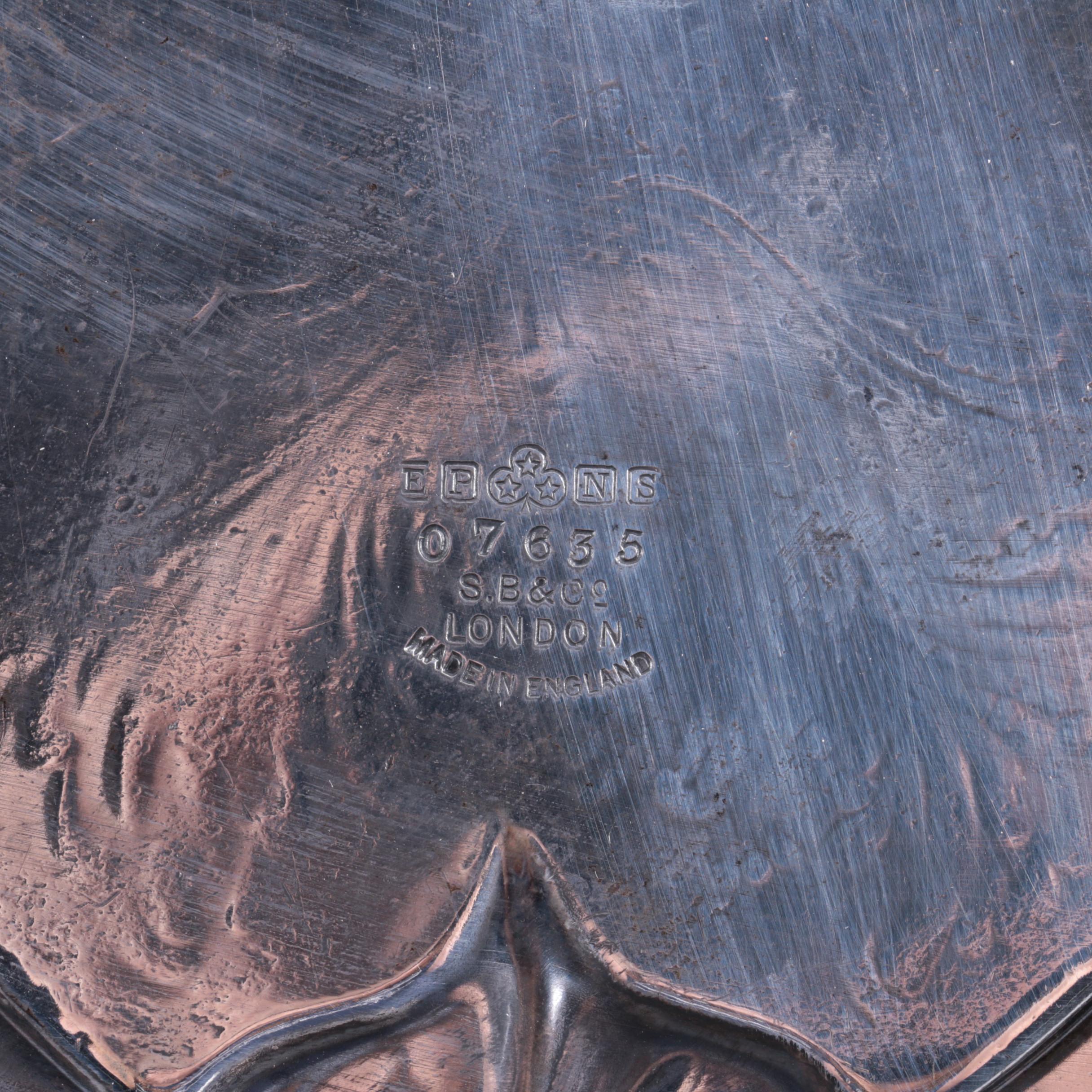 S.B. & Co. Silver Plate Grape Motif Footed Platter