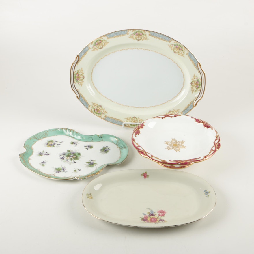 Vintage Porcelain Serveware Including Noritake and Limoges