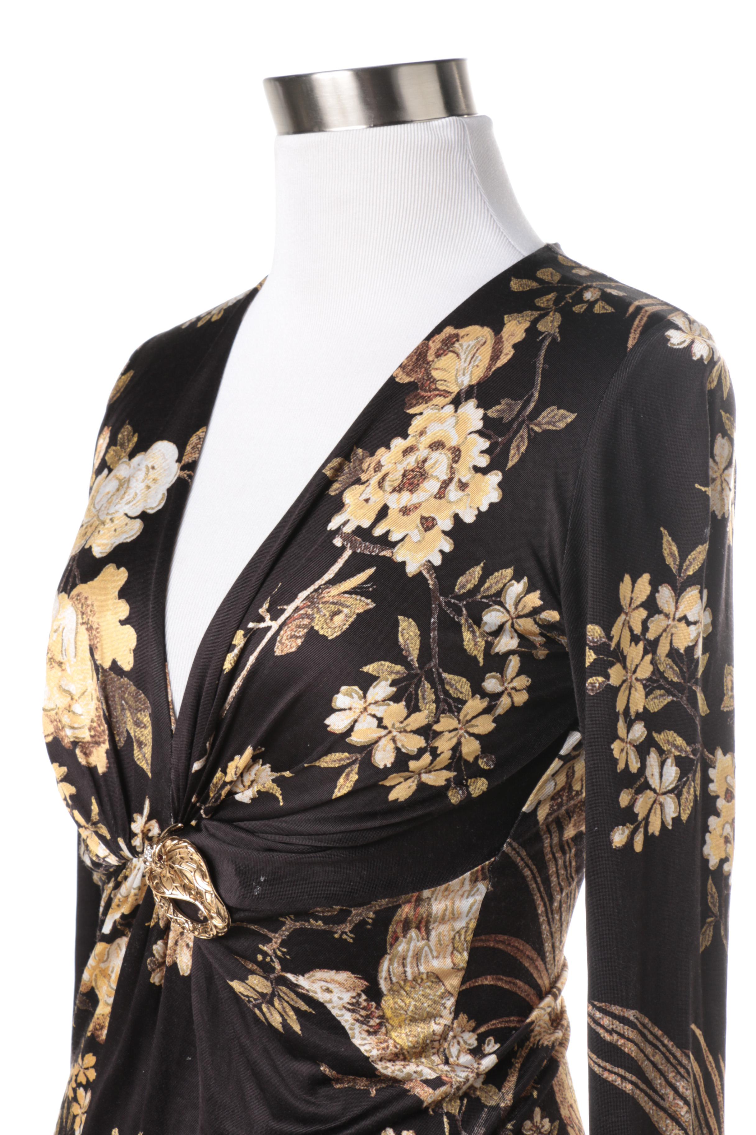 Roberto Cavalli Stretch Floral Print Dress