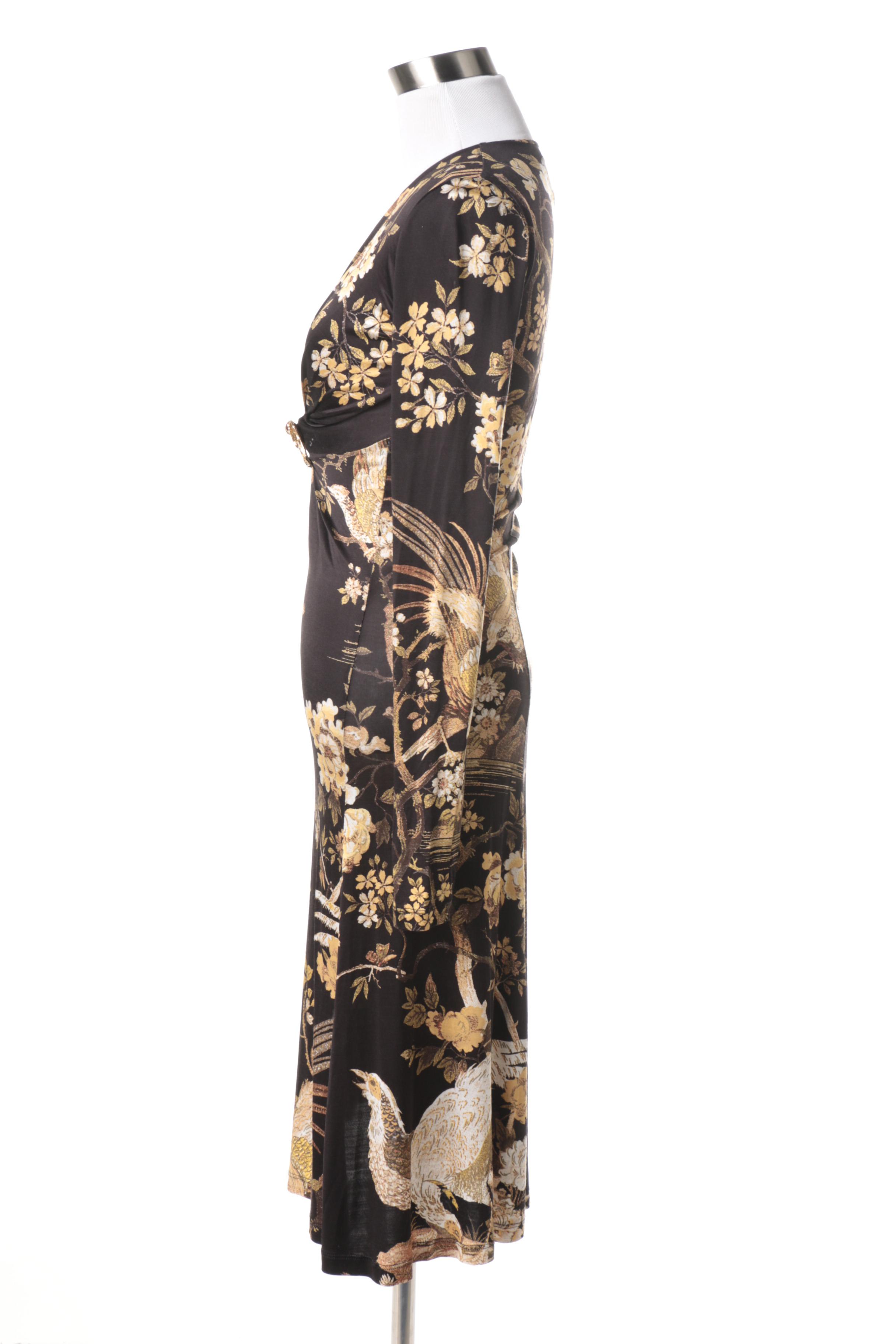 Roberto Cavalli Stretch Floral Print Dress