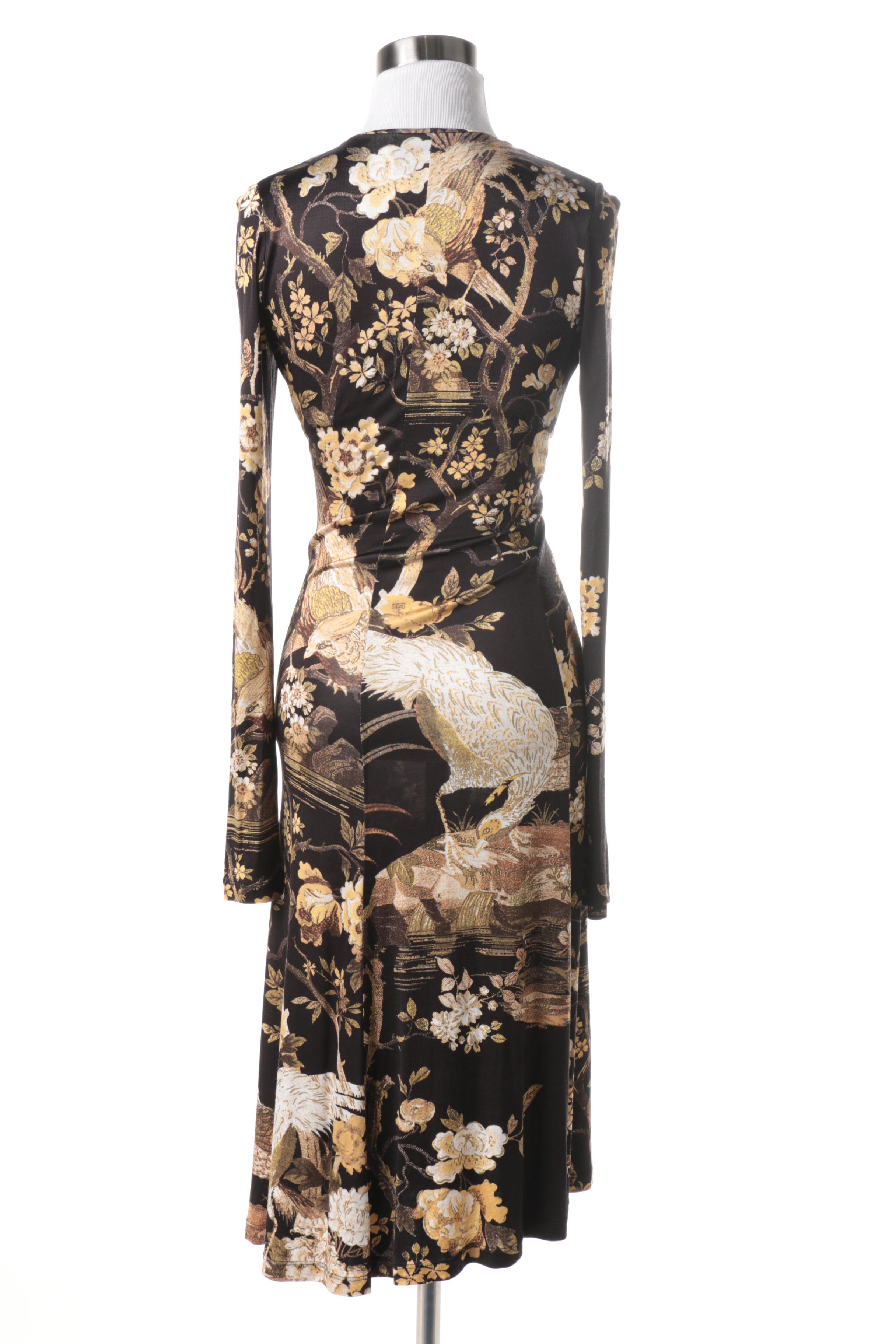 Roberto Cavalli Stretch Floral Print Dress