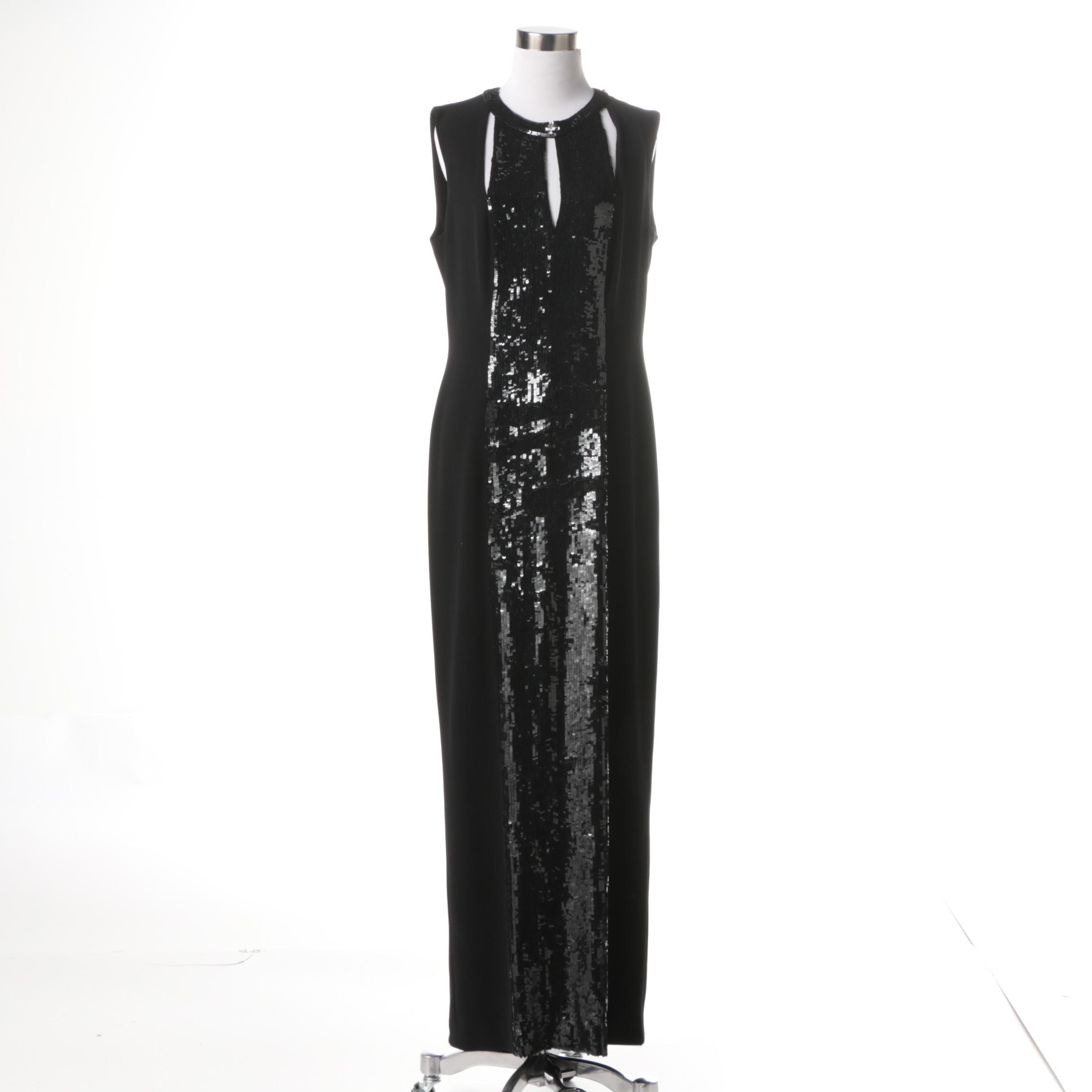 Escade Black Sequin Evening Dress