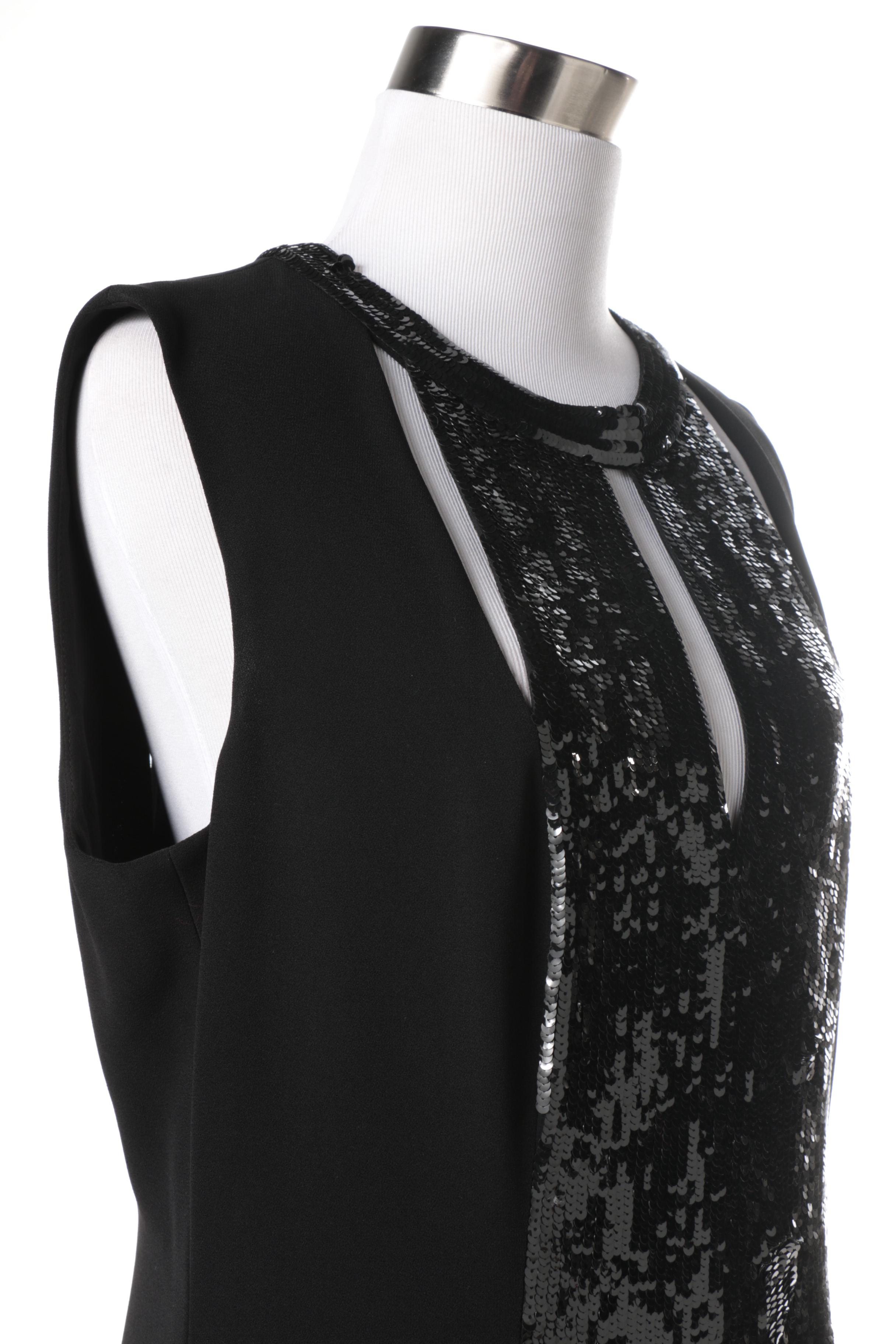 Escade Black Sequin Evening Dress