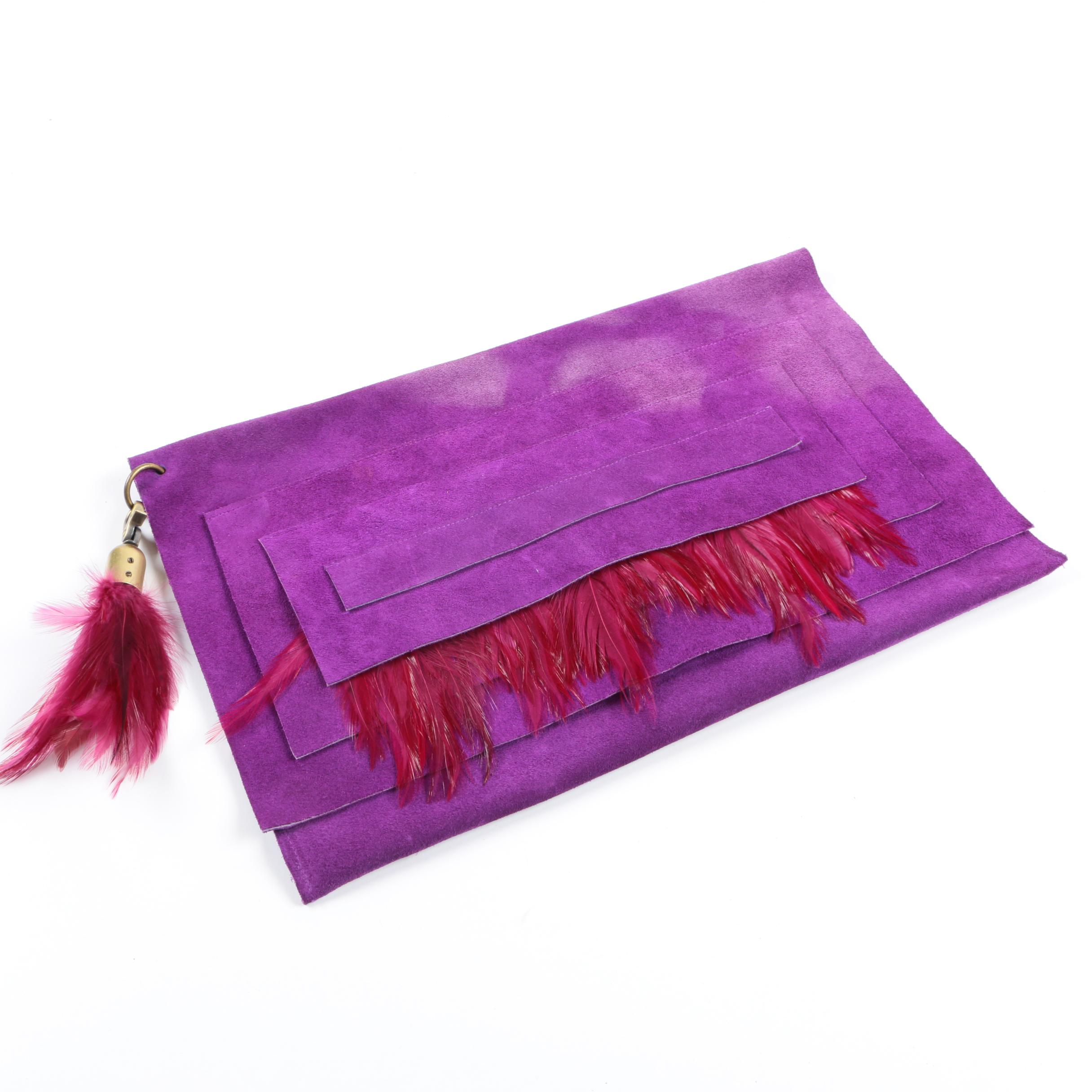 David Galan Suede Clutch