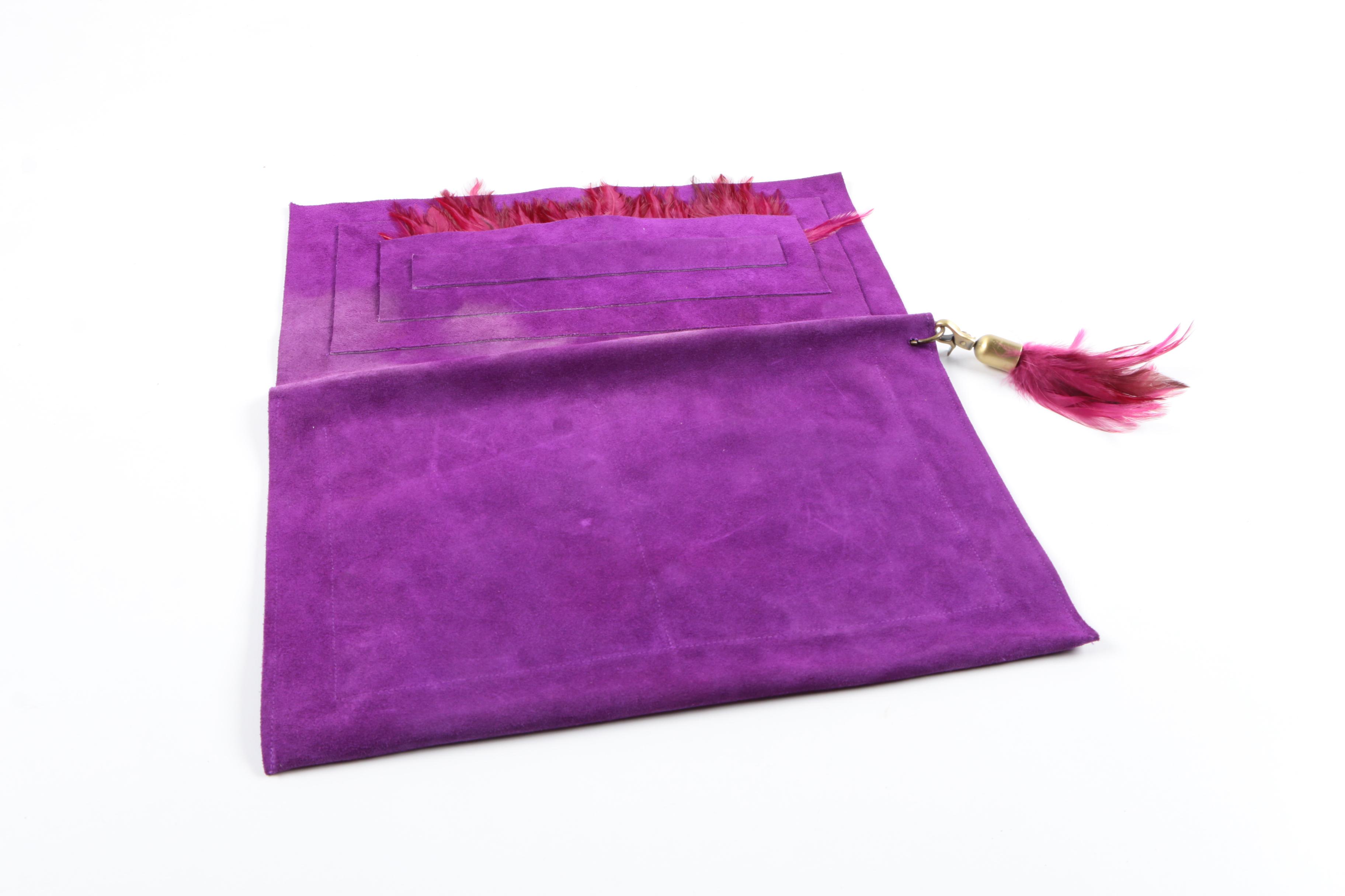 David Galan Suede Clutch