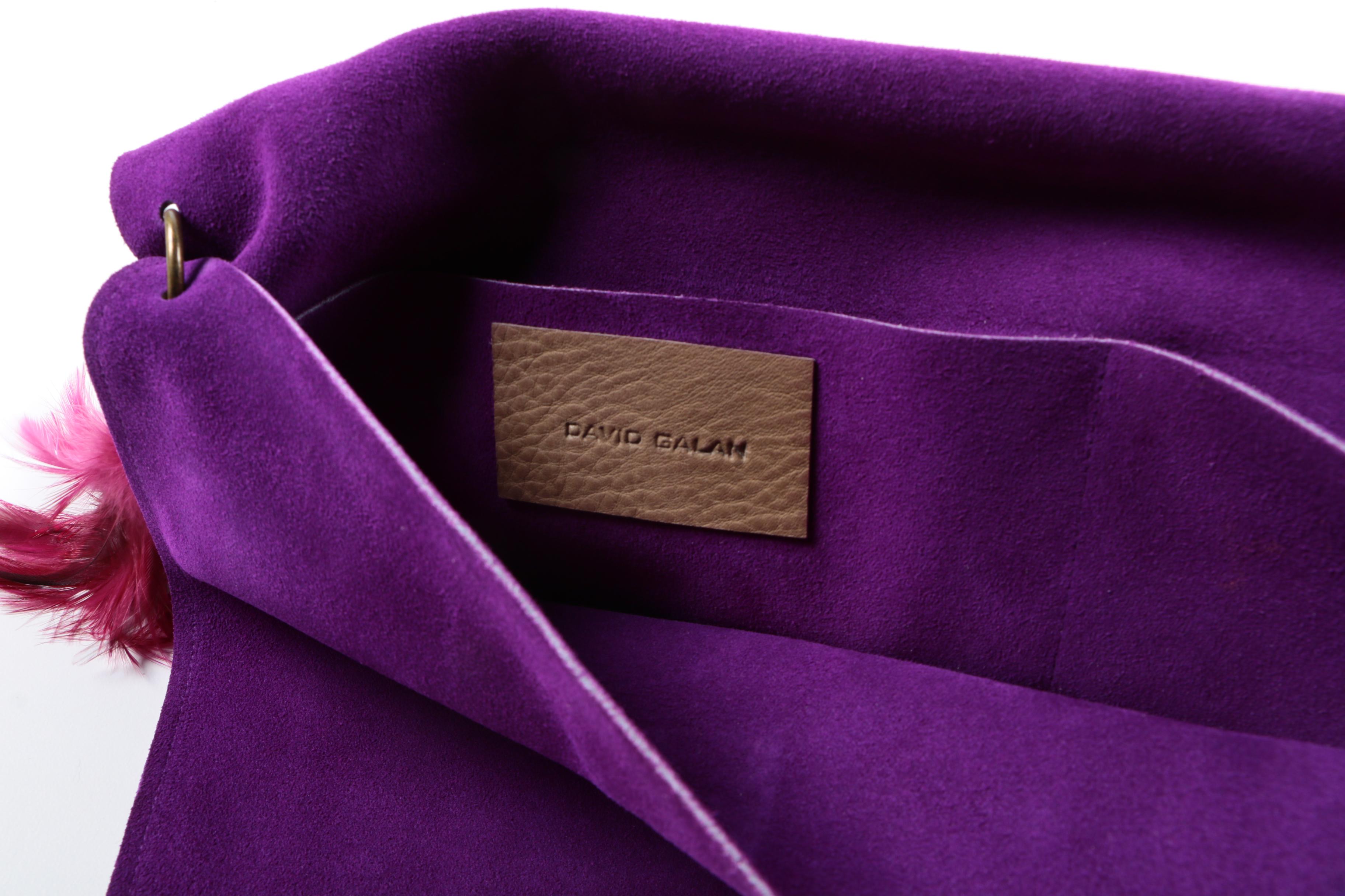 David Galan Suede Clutch