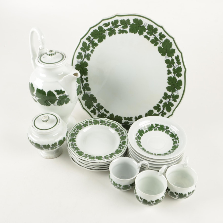 Vintage Meissen Green Ivy Porcelain Tableware