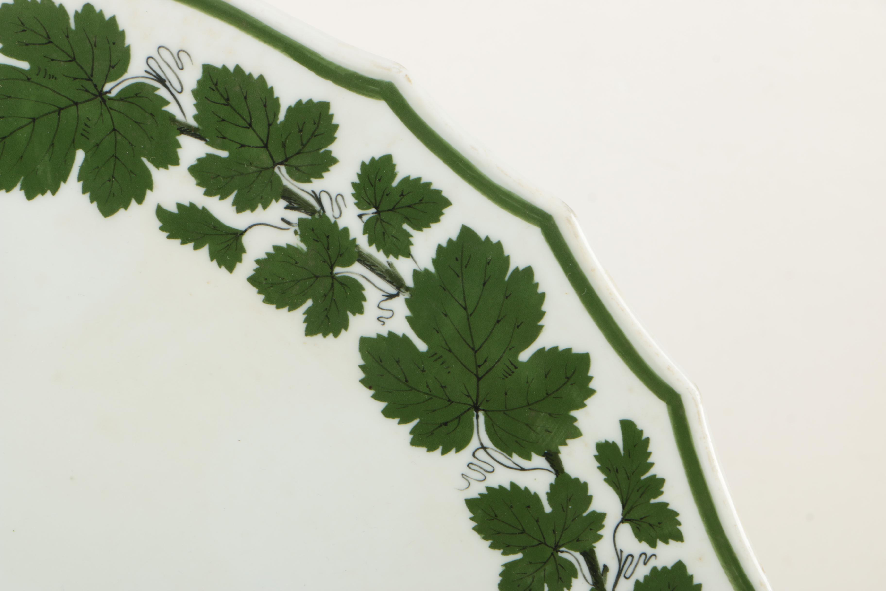 Vintage Meissen Green Ivy Porcelain Tableware