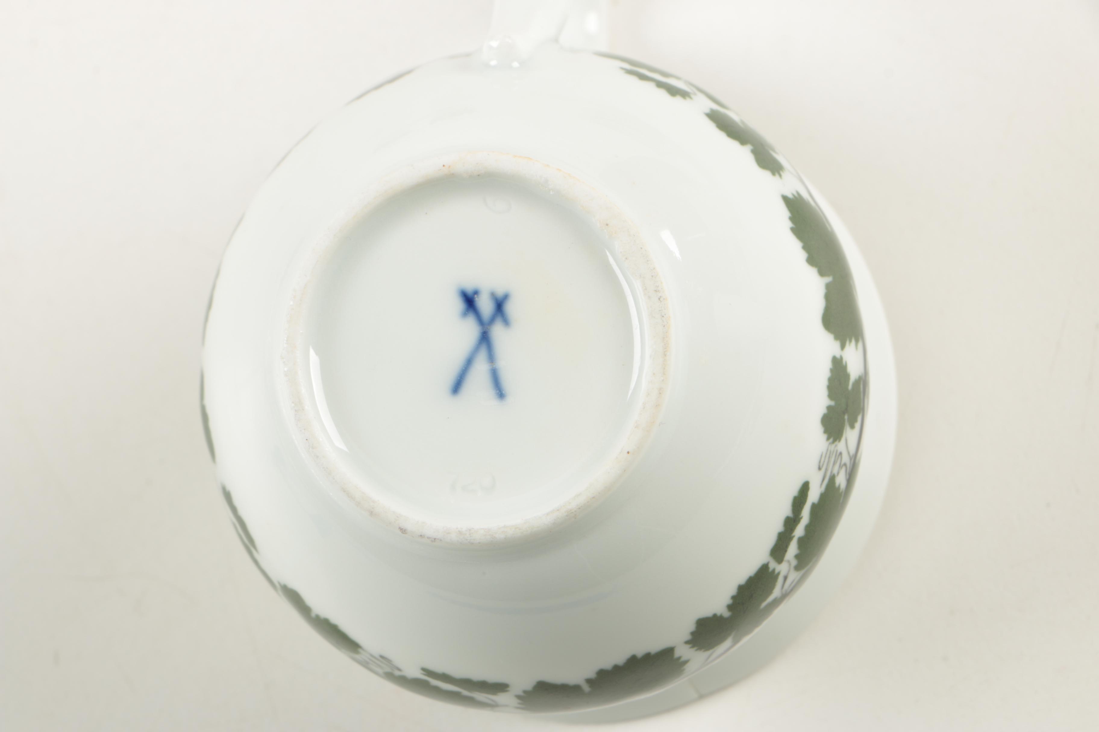 Vintage Meissen Green Ivy Porcelain Tableware