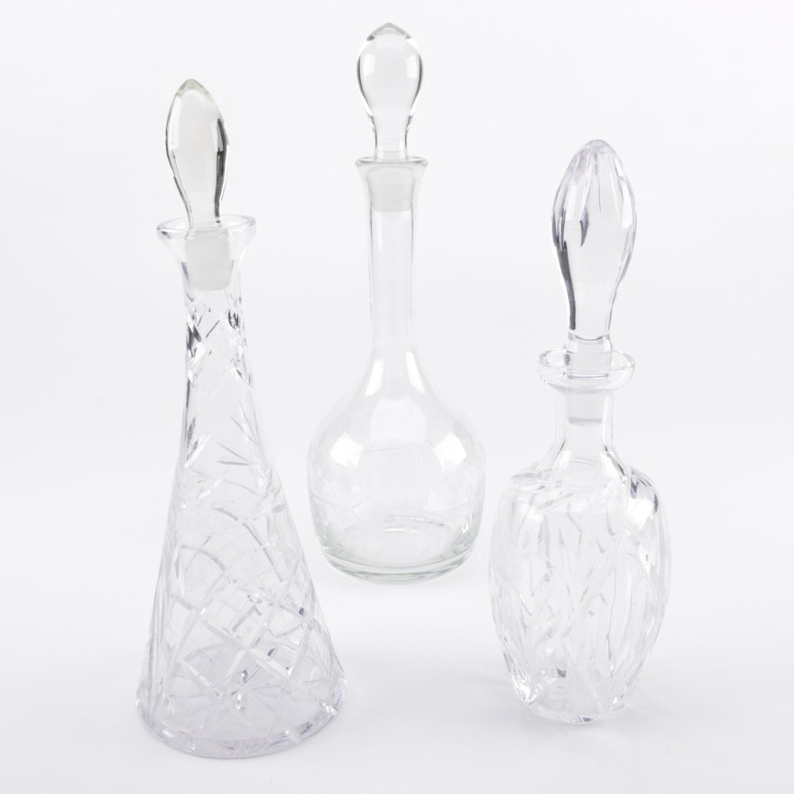 Crystal and Etched Glass Decanters