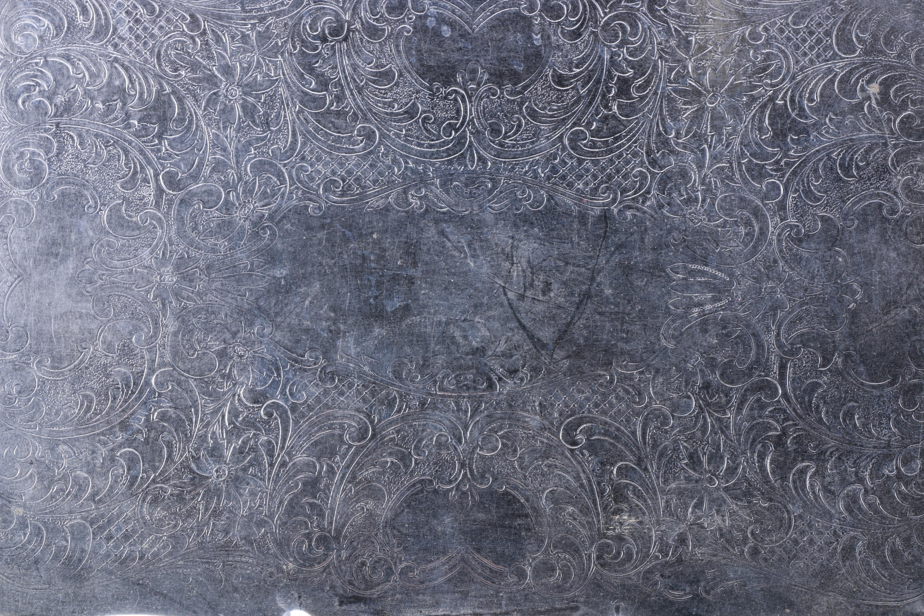 Wm Rogers Silver Plate Coffee Pot with Other American Silver Plate Servingware