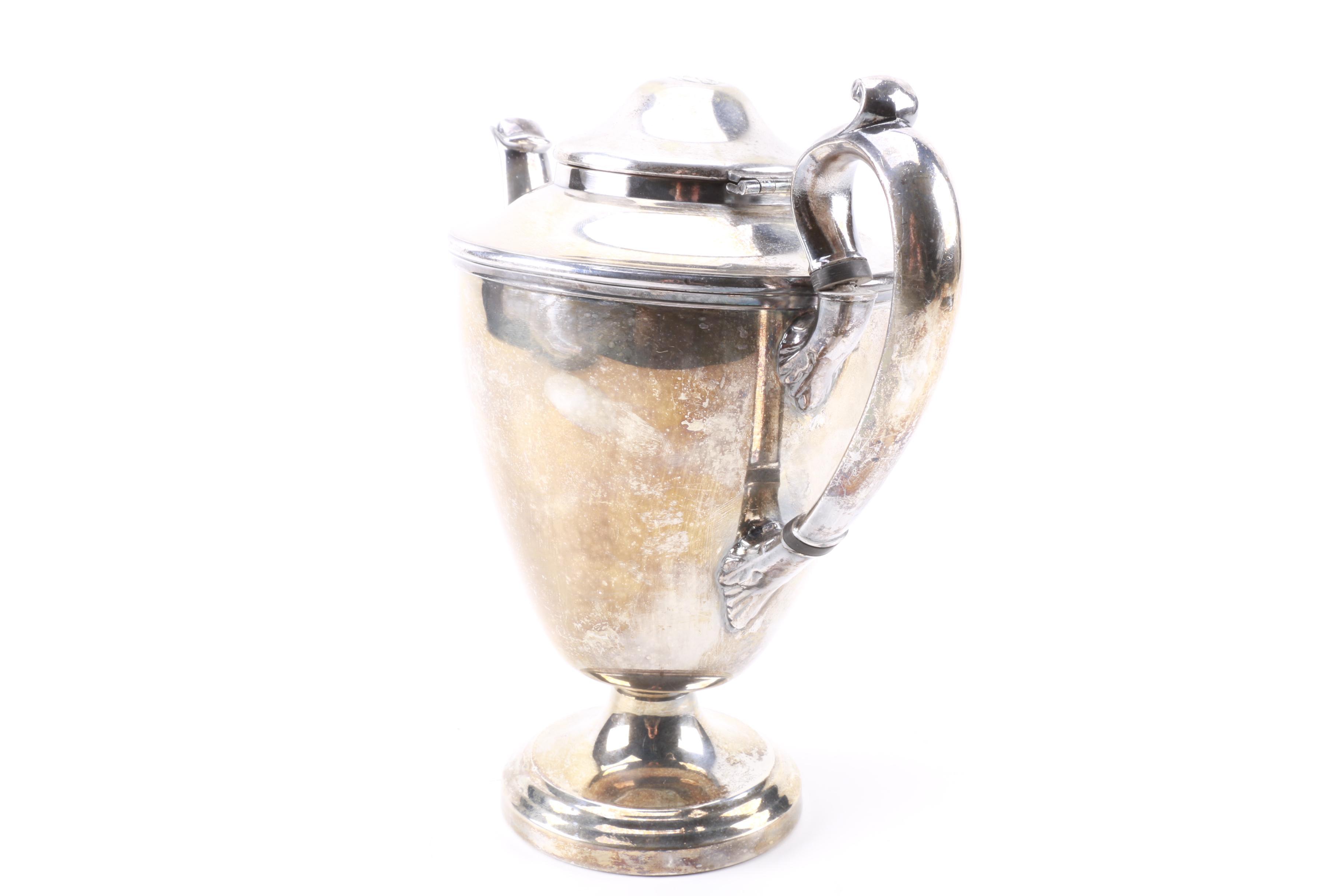 Wm Rogers Silver Plate Coffee Pot with Other American Silver Plate Servingware