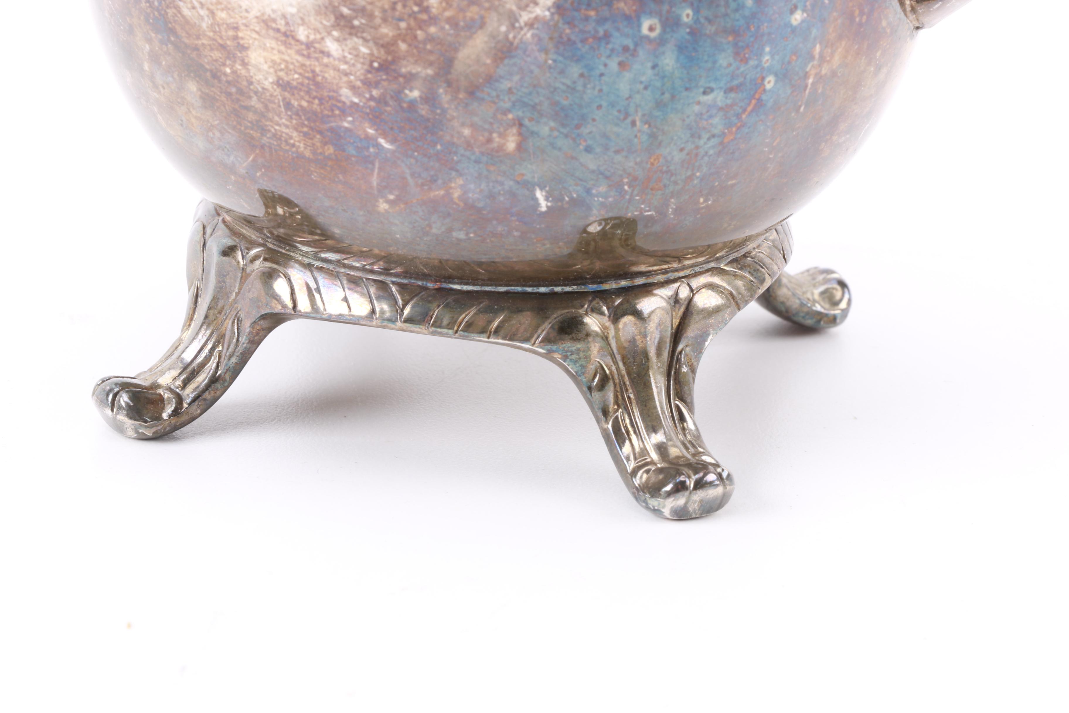 Wm Rogers Silver Plate Coffee Pot with Other American Silver Plate Servingware