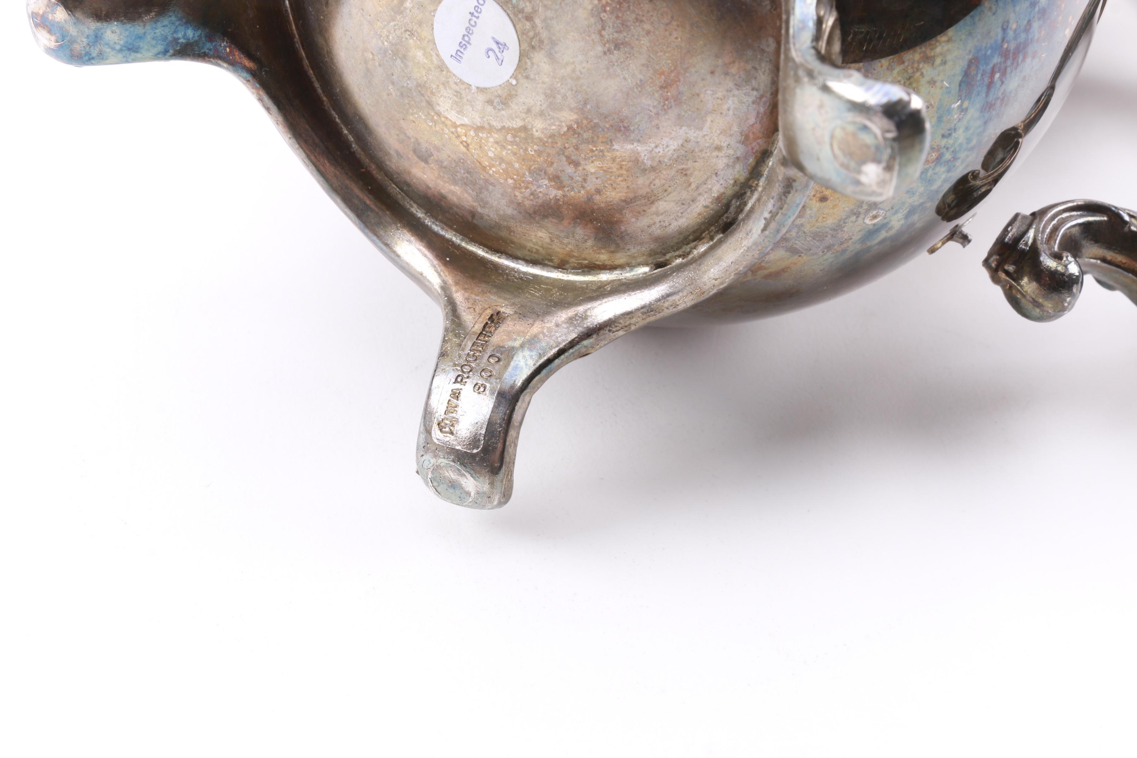 Wm Rogers Silver Plate Coffee Pot with Other American Silver Plate Servingware