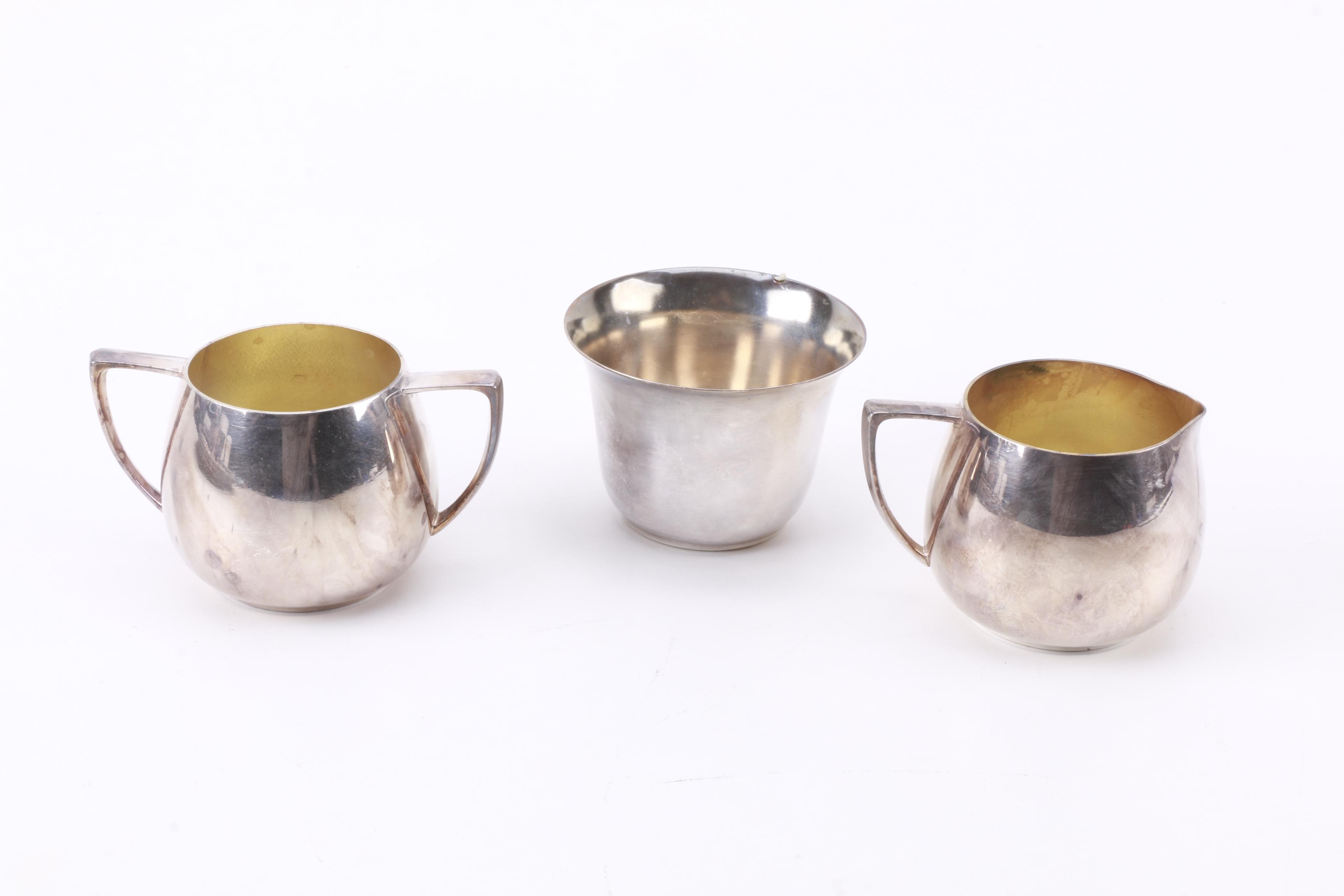 Wm Rogers Silver Plate Coffee Pot with Other American Silver Plate Servingware