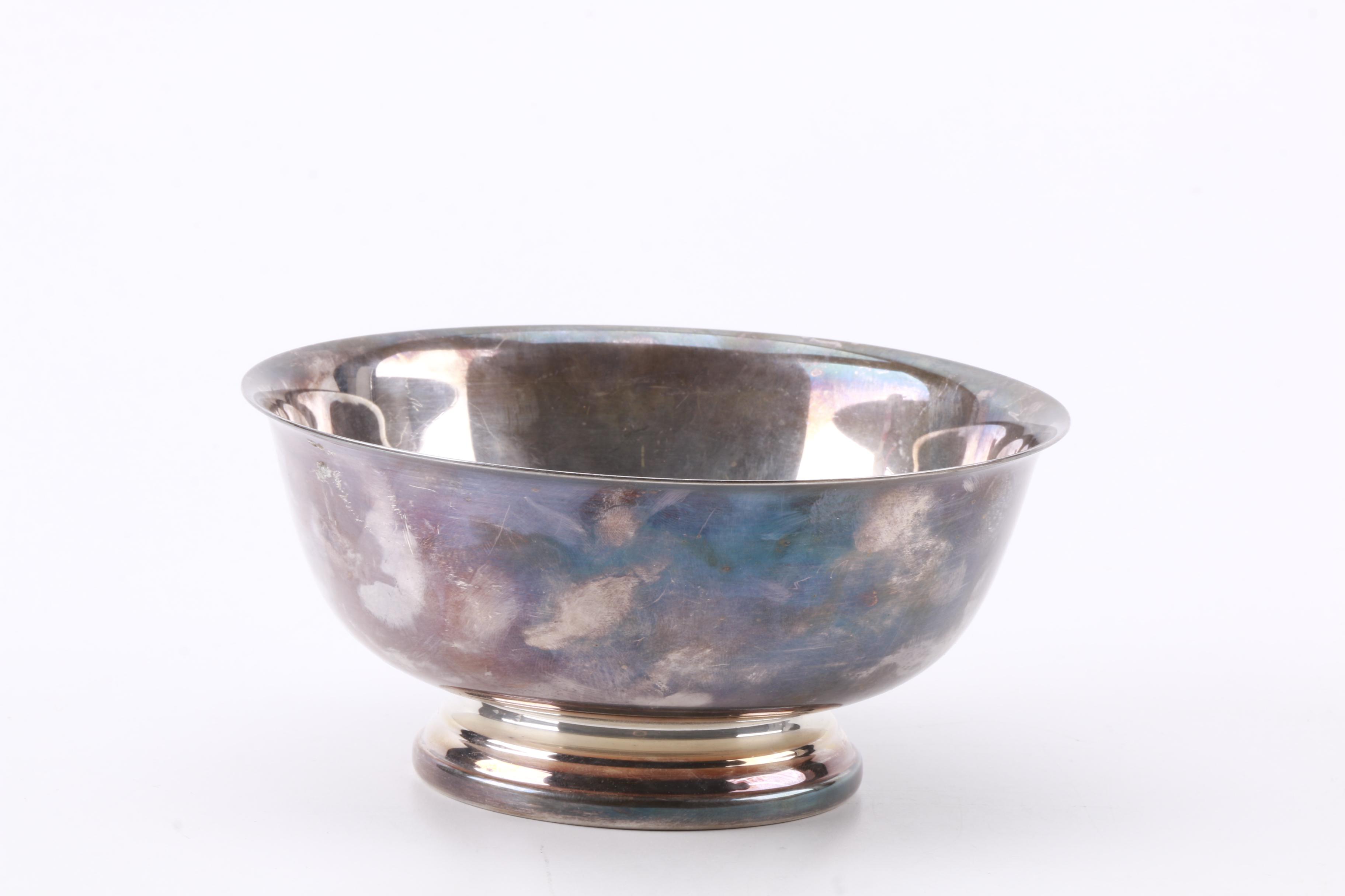 Wm Rogers Silver Plate Coffee Pot with Other American Silver Plate Servingware