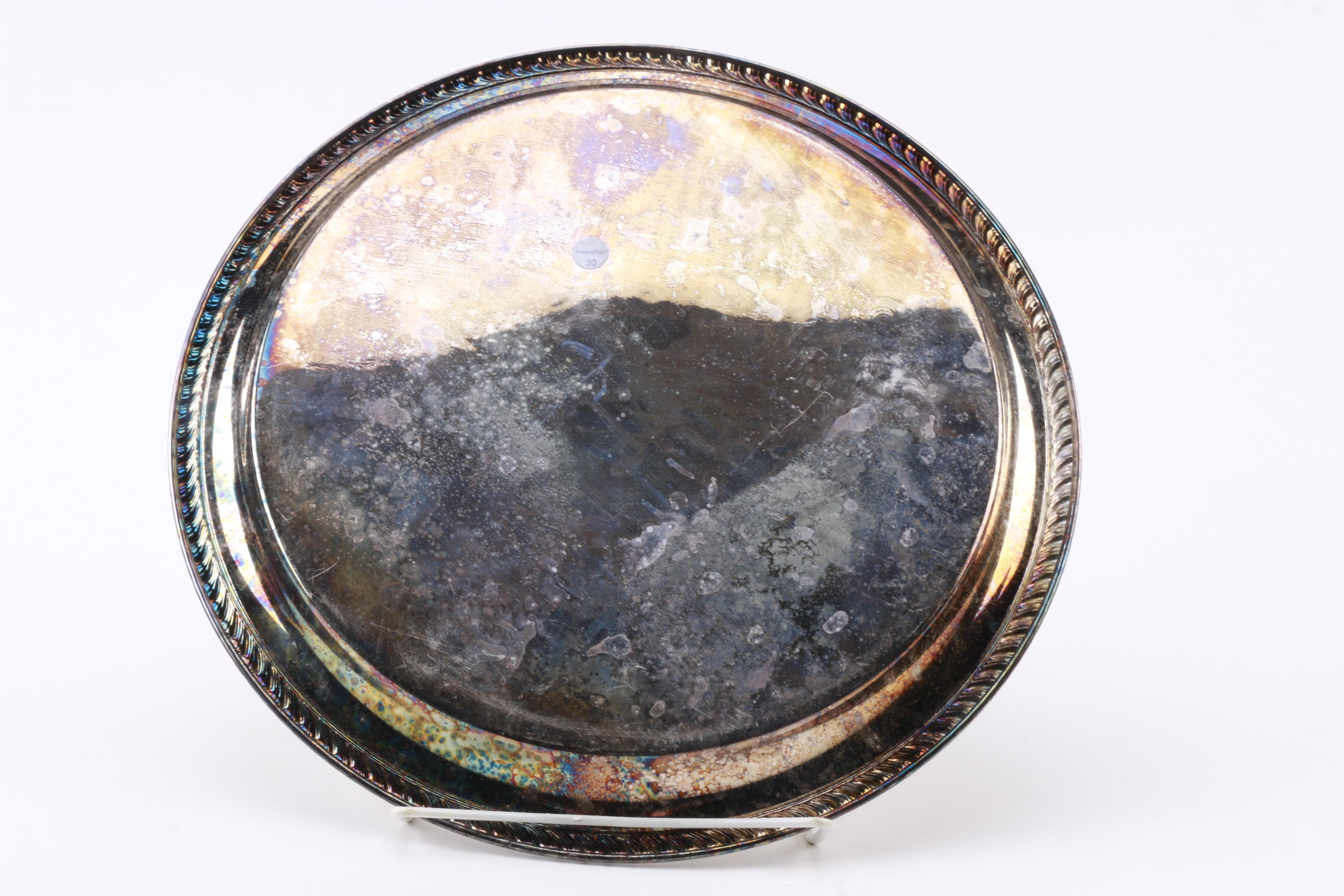 Wm Rogers Silver Plate Coffee Pot with Other American Silver Plate Servingware