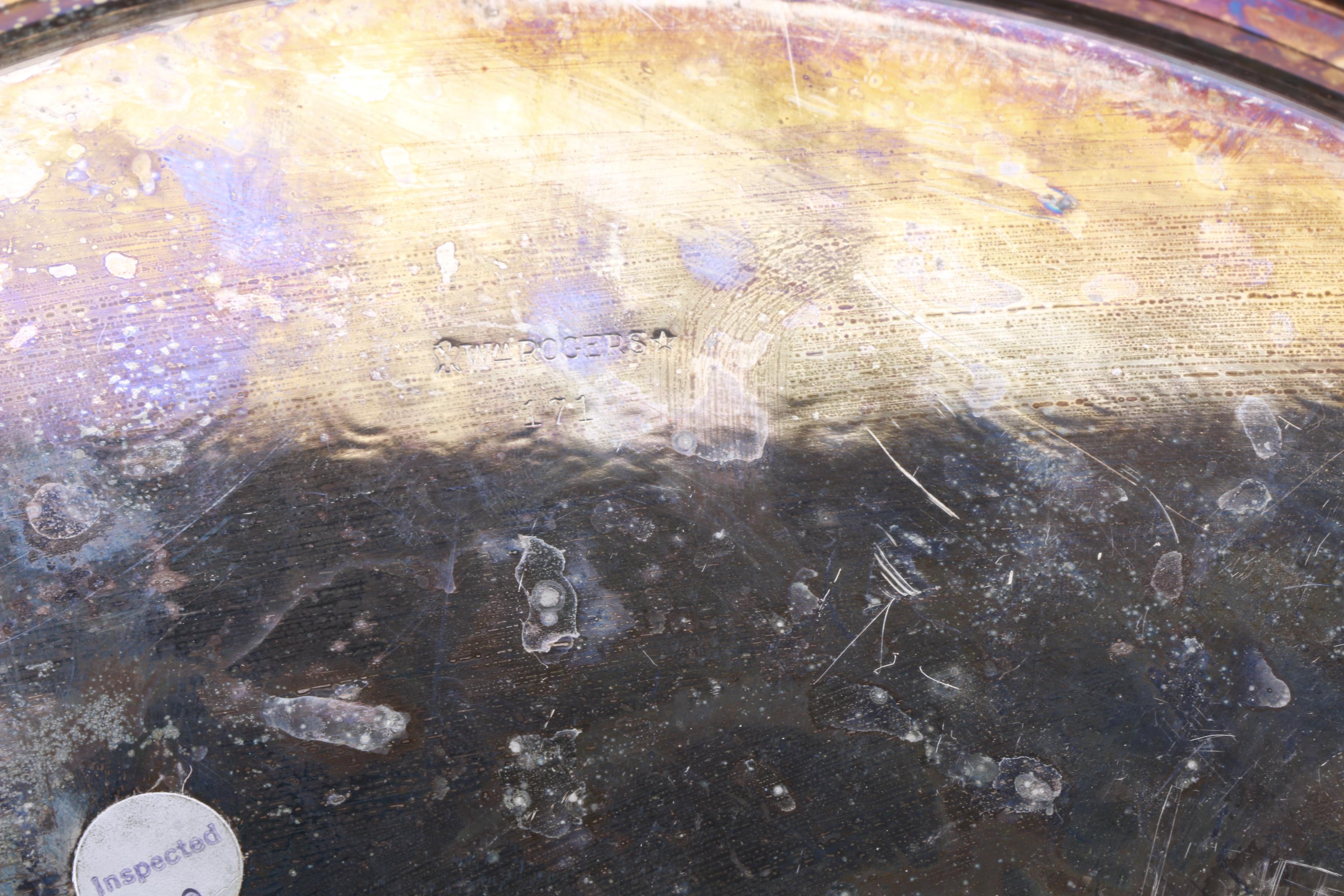 Wm Rogers Silver Plate Coffee Pot with Other American Silver Plate Servingware