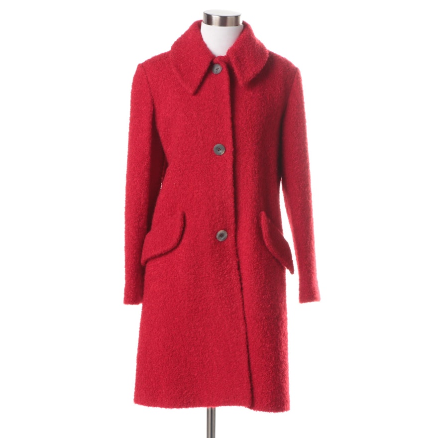 Women's Un Apres-Midi De Chien Red Boucle Coat