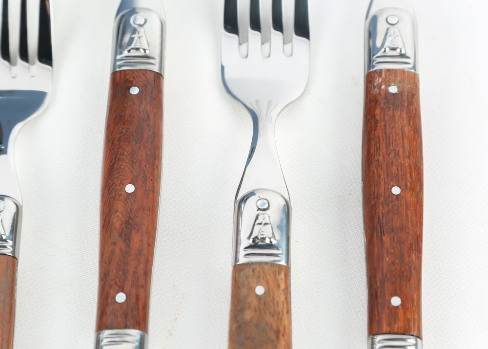 Sabatier "Laguiole" Stainless Steel and Rosewood Flatware