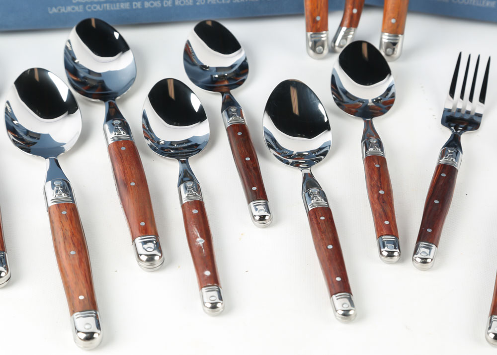 Sabatier "Laguiole" Stainless Steel and Rosewood Flatware