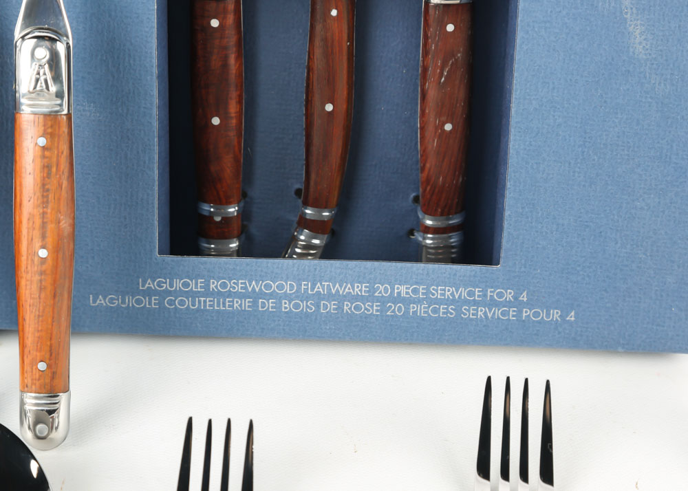 Sabatier "Laguiole" Stainless Steel and Rosewood Flatware