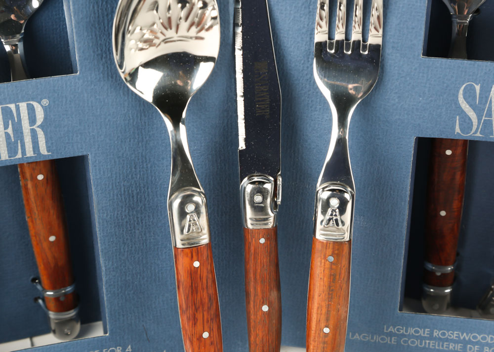 Sabatier "Laguiole" Stainless Steel and Rosewood Flatware