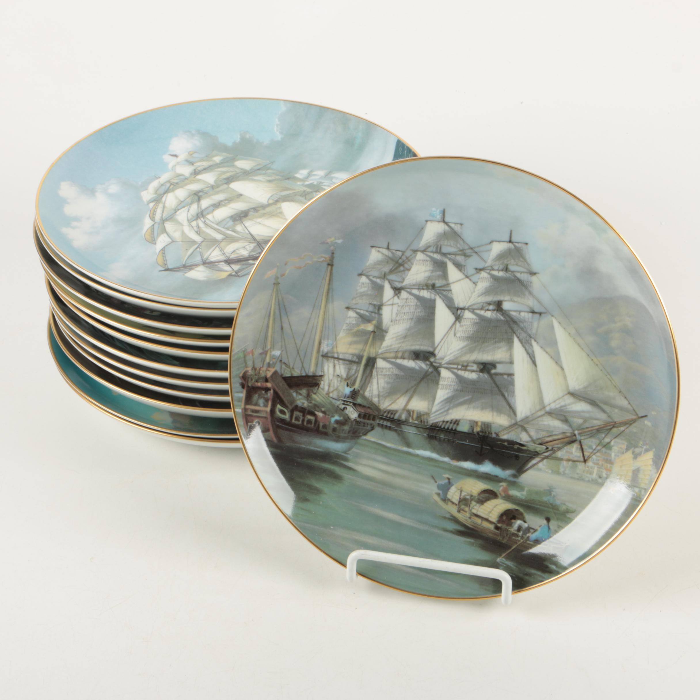 1981 Franklin Porcelain "The Great Clipper Ships" Porcelain Plates