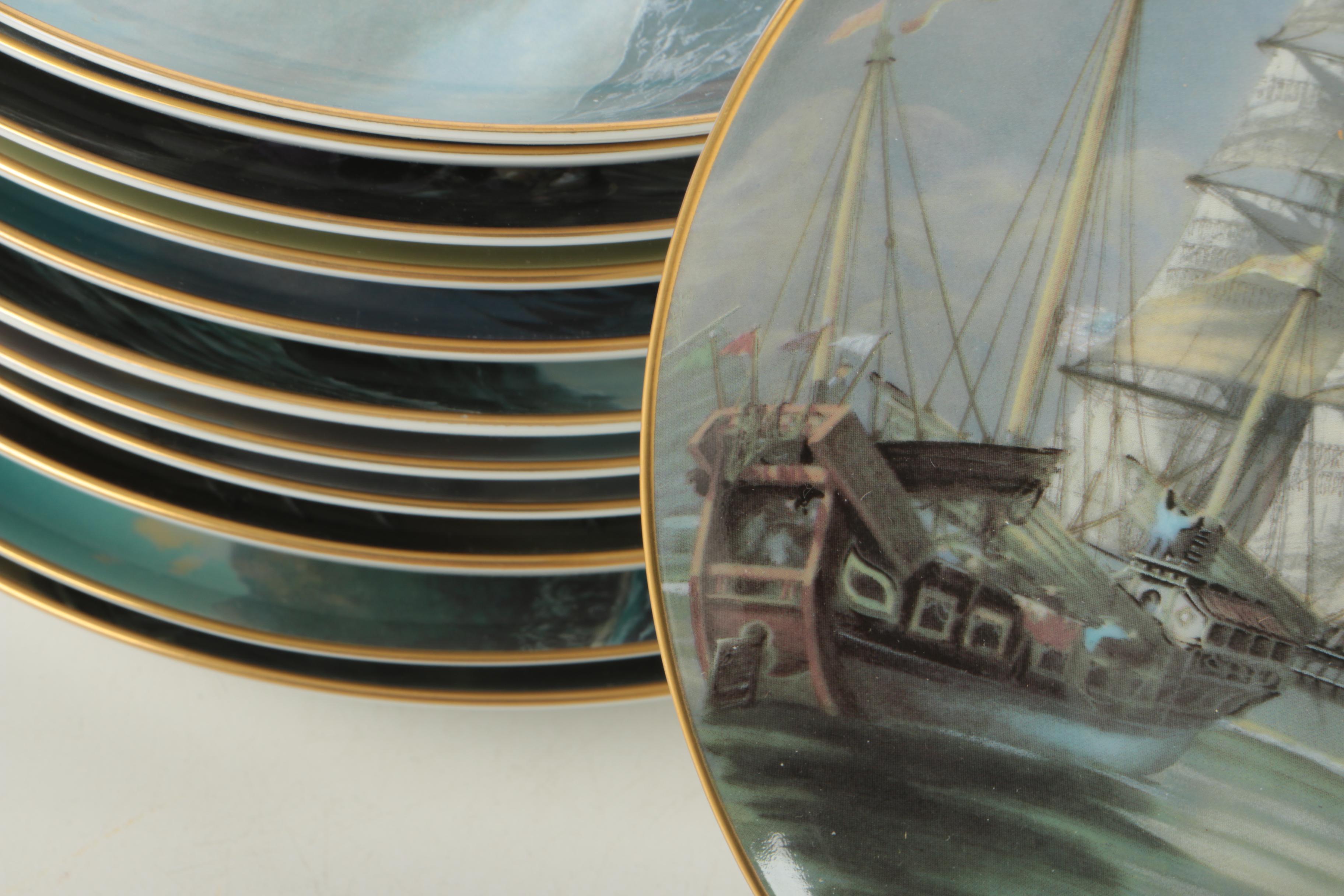 1981 Franklin Porcelain "The Great Clipper Ships" Porcelain Plates