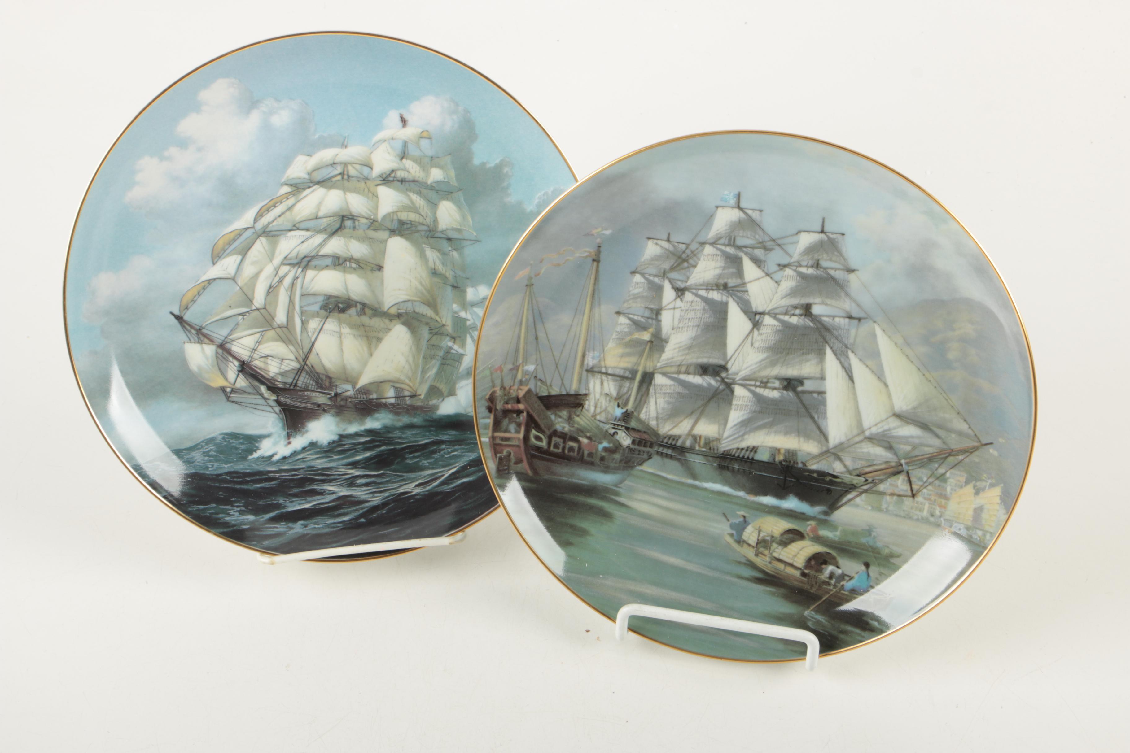 1981 Franklin Porcelain "The Great Clipper Ships" Porcelain Plates