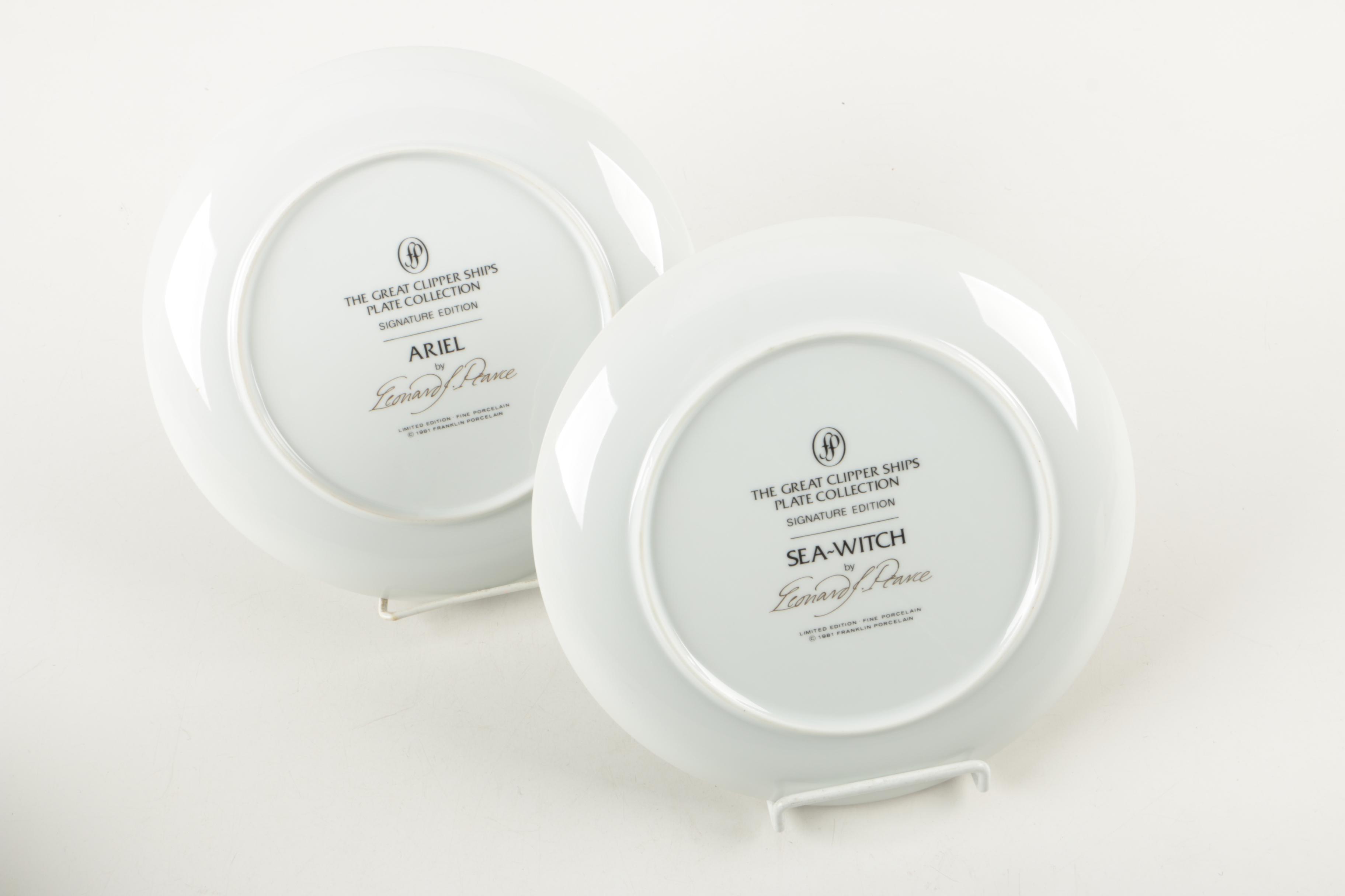 1981 Franklin Porcelain "The Great Clipper Ships" Porcelain Plates