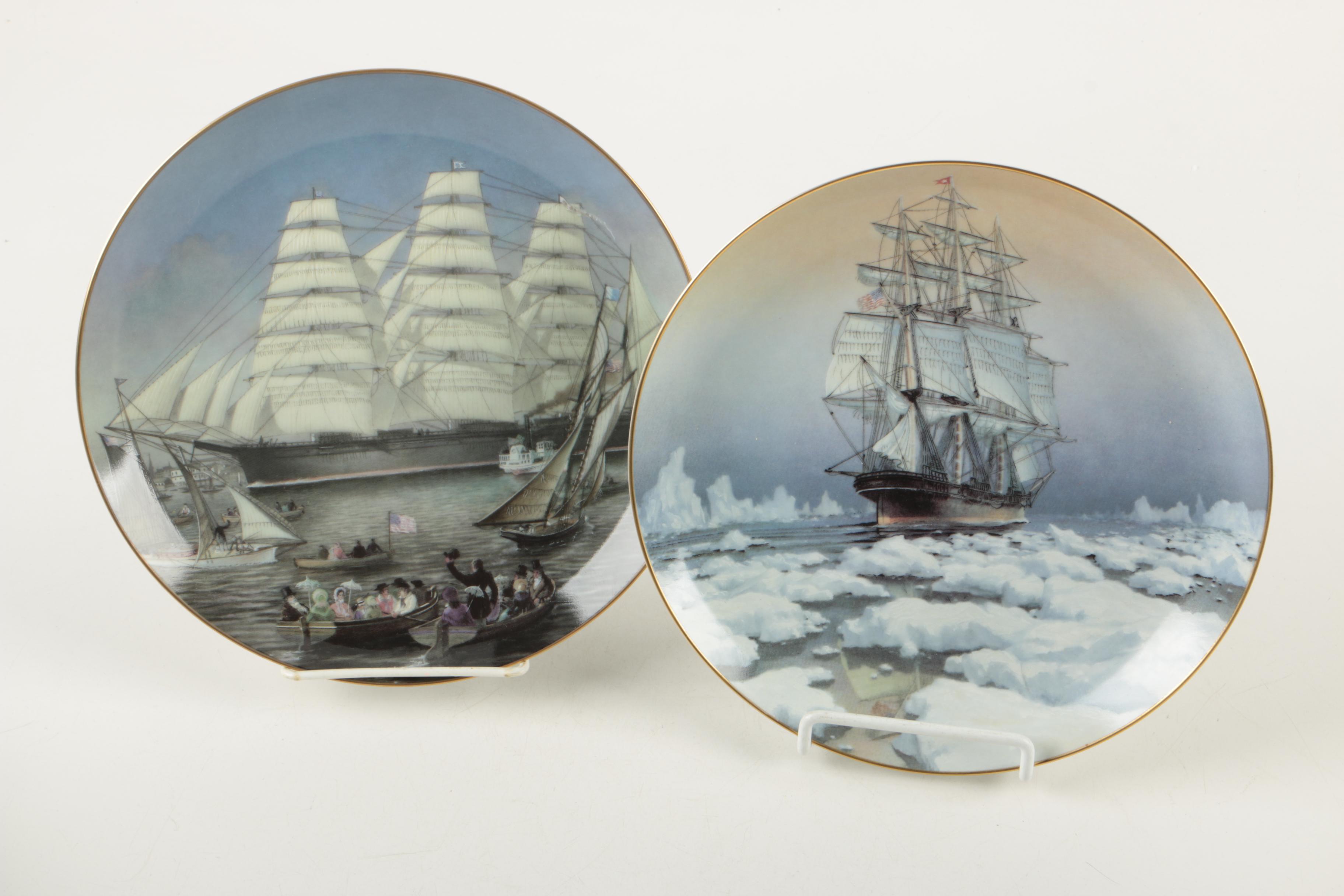 1981 Franklin Porcelain "The Great Clipper Ships" Porcelain Plates
