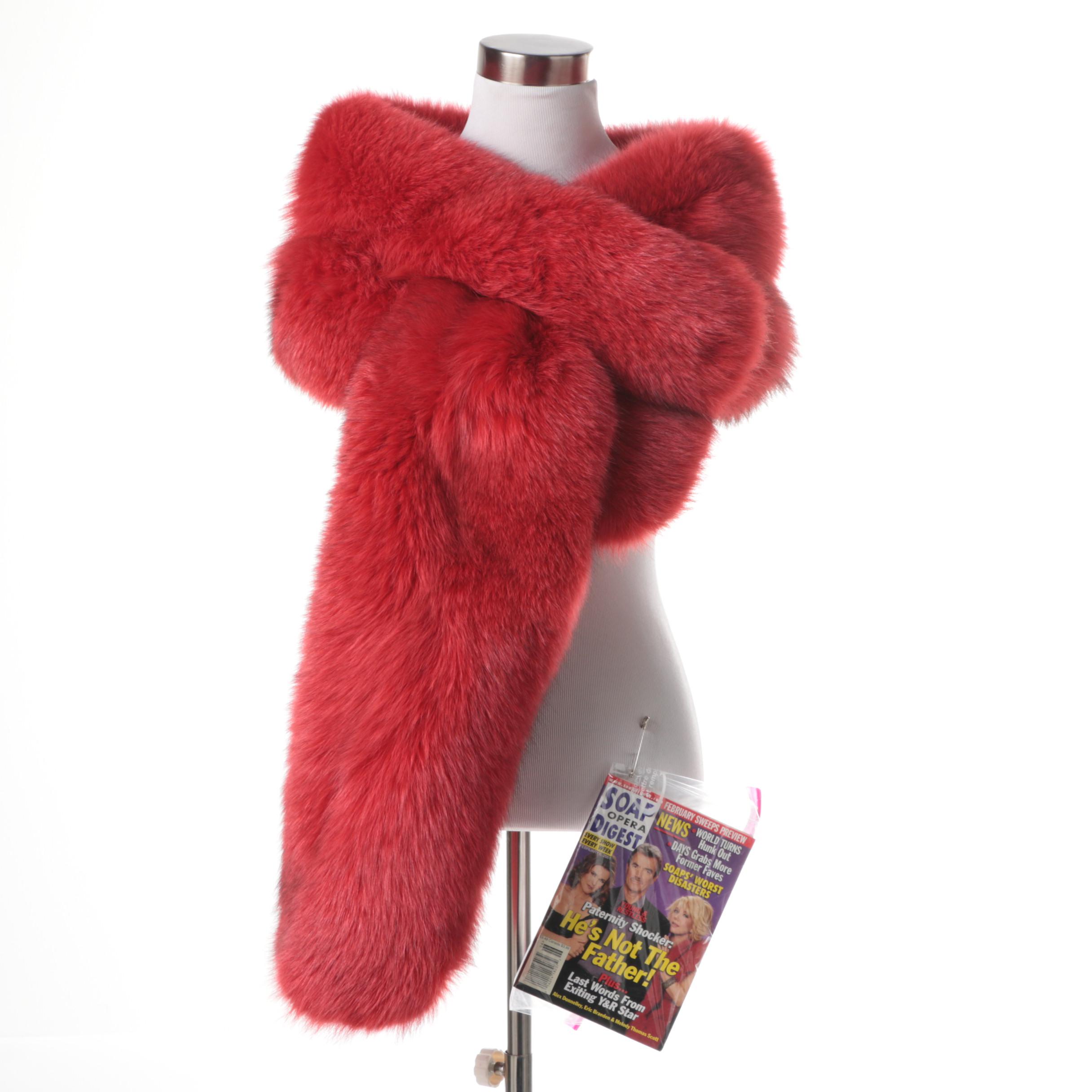 Rene Lezard Red Fox Fur Stole