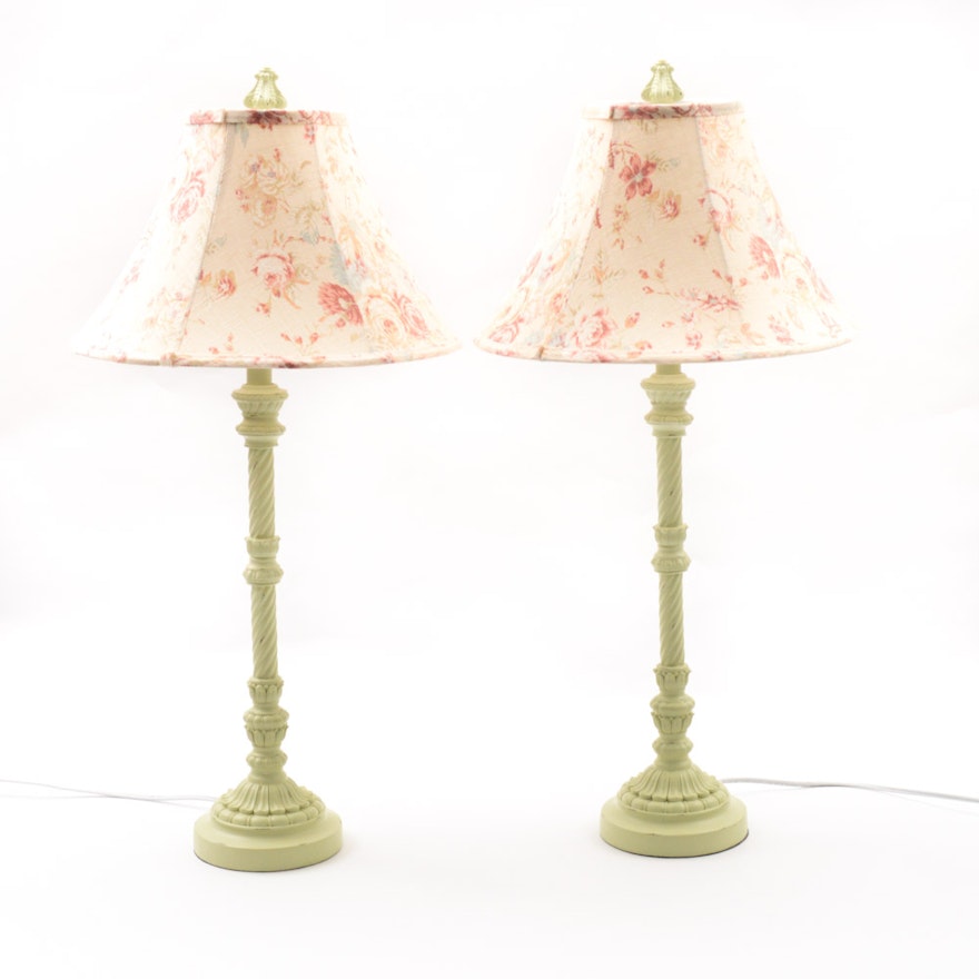 Contemporary French Provincial Style Floral Lamps