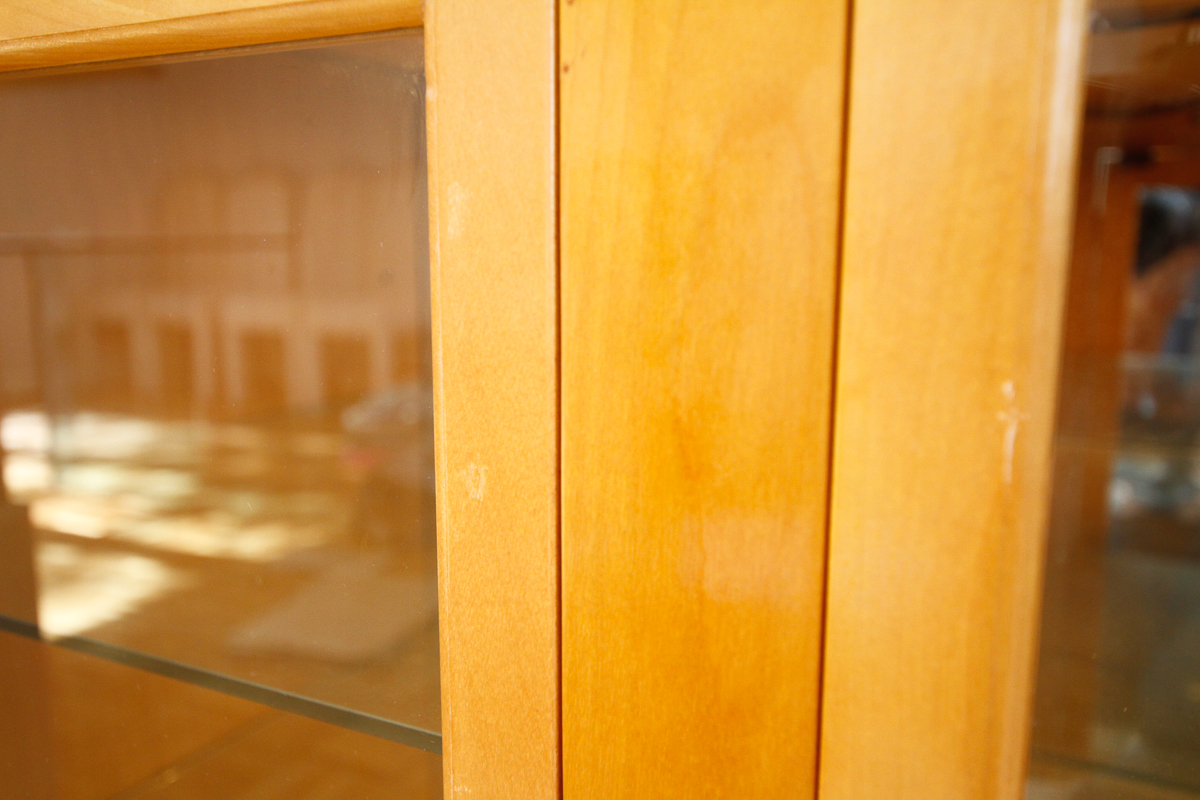 Contemporary Modern Maple Bombé Cabinet