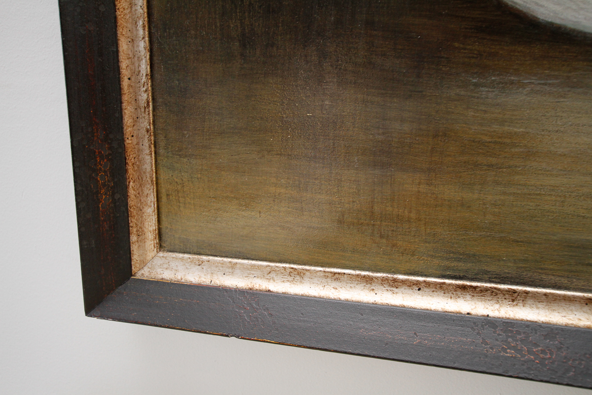 Jacqueline Saporiti Contemporary Oil Painting on Board of Vase and Sticks