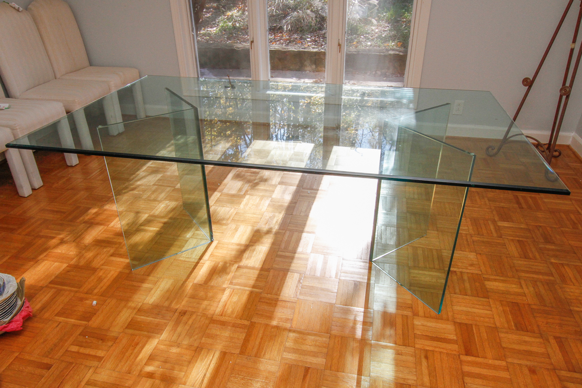 Modern Glass Top Dining Table