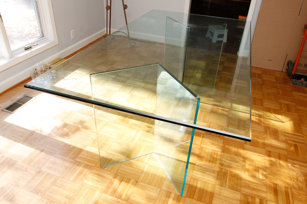 Modern Glass Top Dining Table