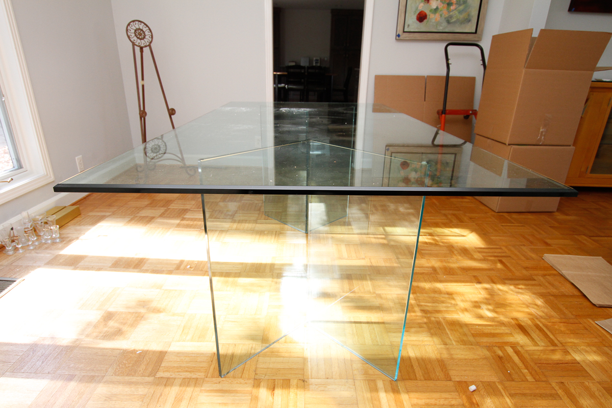 Modern Glass Top Dining Table