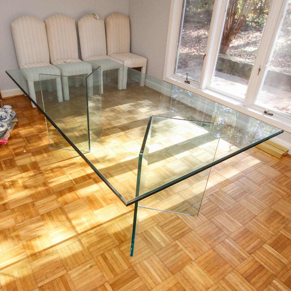Modern Glass Top Dining Table