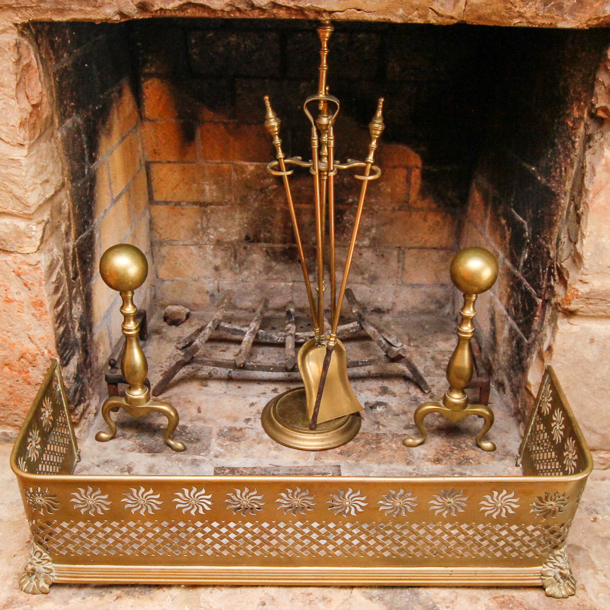 Vintage Brass Fireplace Accessories