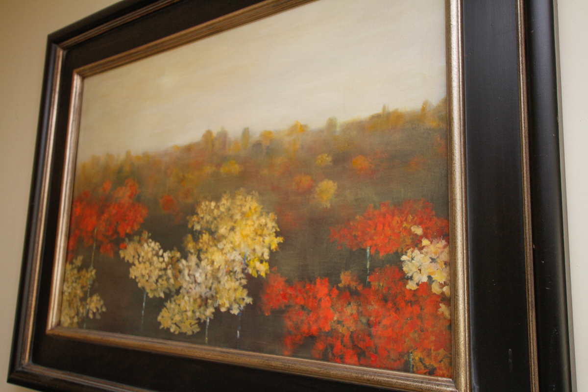 Framed Oil Painting on Canvas of Autumn Landscape