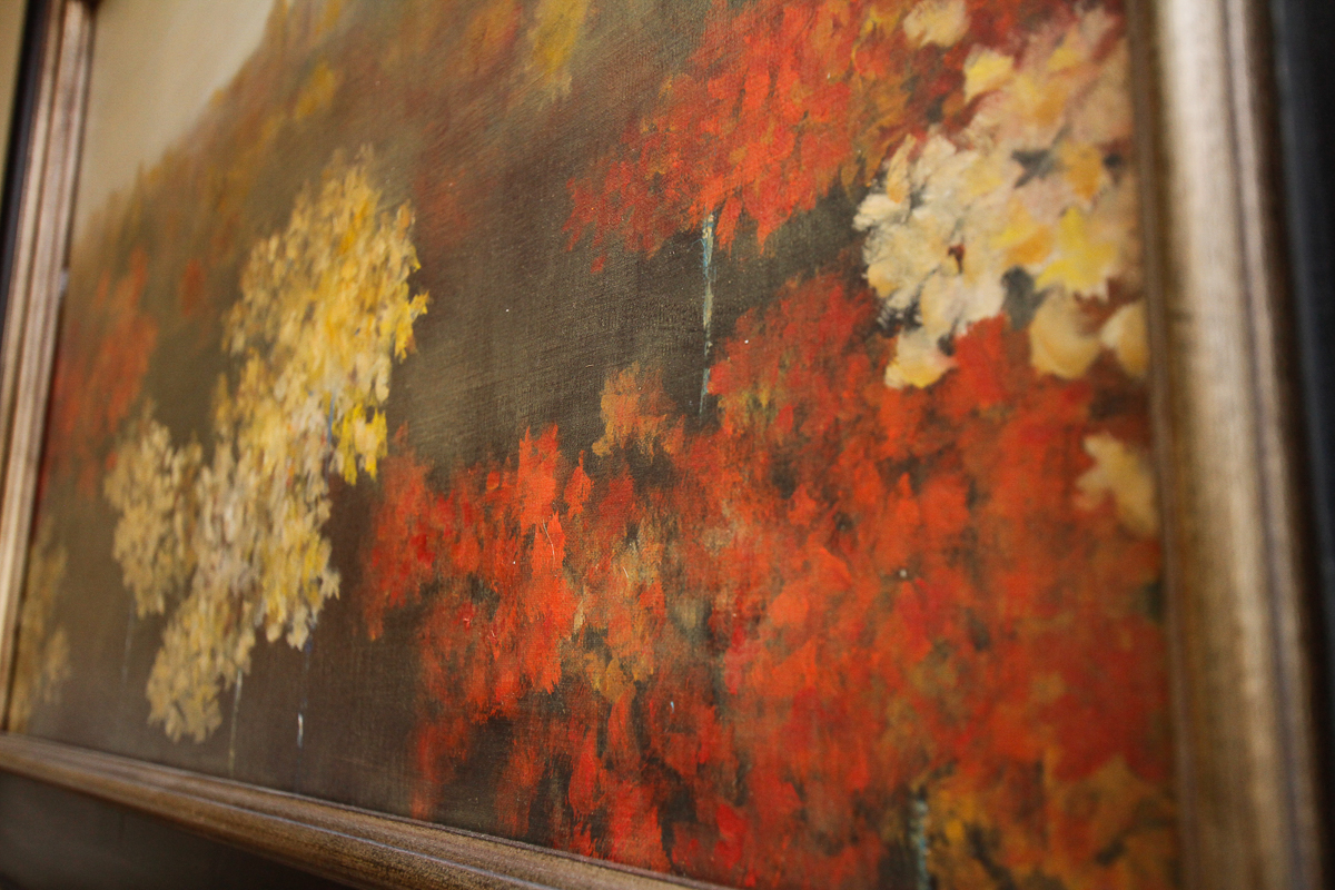 Framed Oil Painting on Canvas of Autumn Landscape