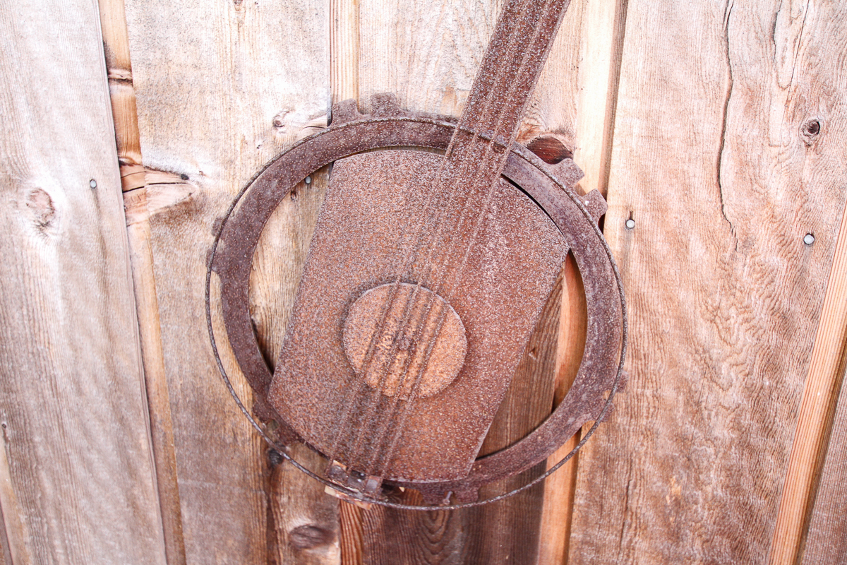 Metal Banjo Sculpture