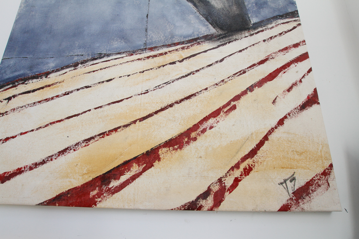 Jacqueline Saporiti Abstract Acrylic Painting on Canvas "Gold"